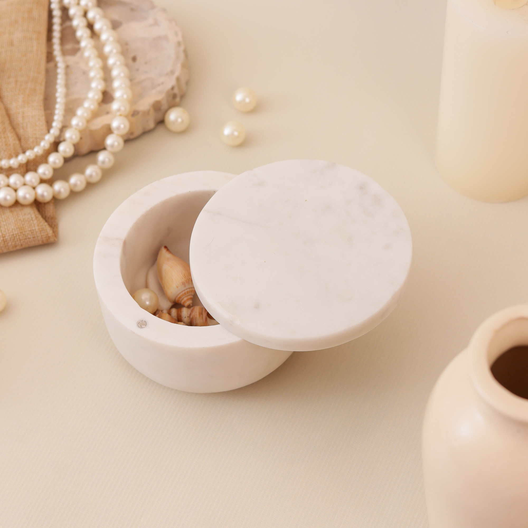 White Marble Swirl Box