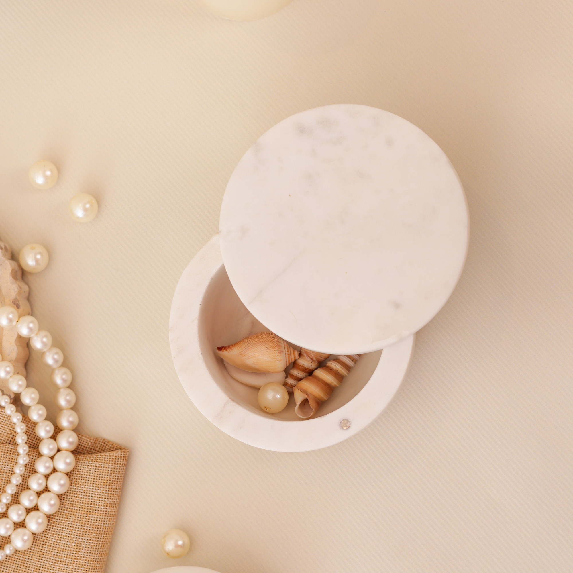 White Marble Swirl Box