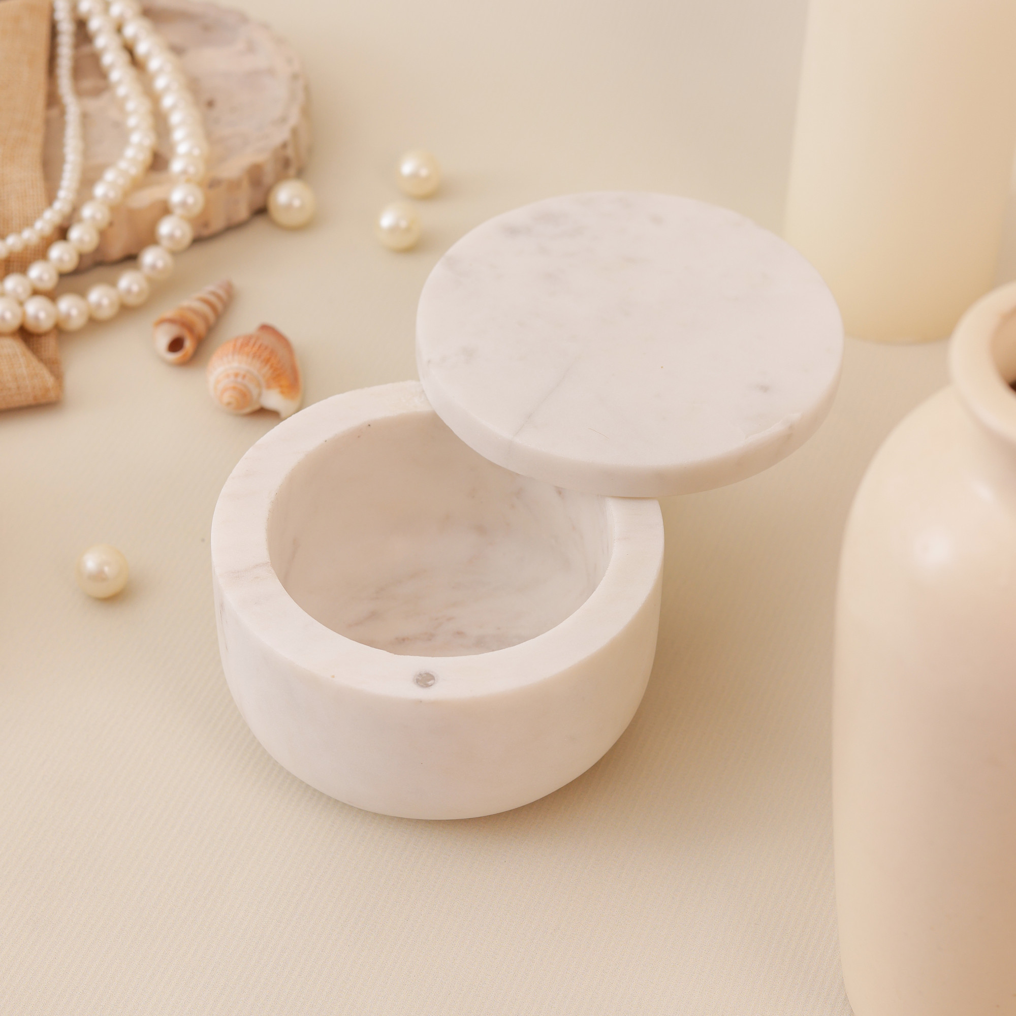 White Marble Swirl Box