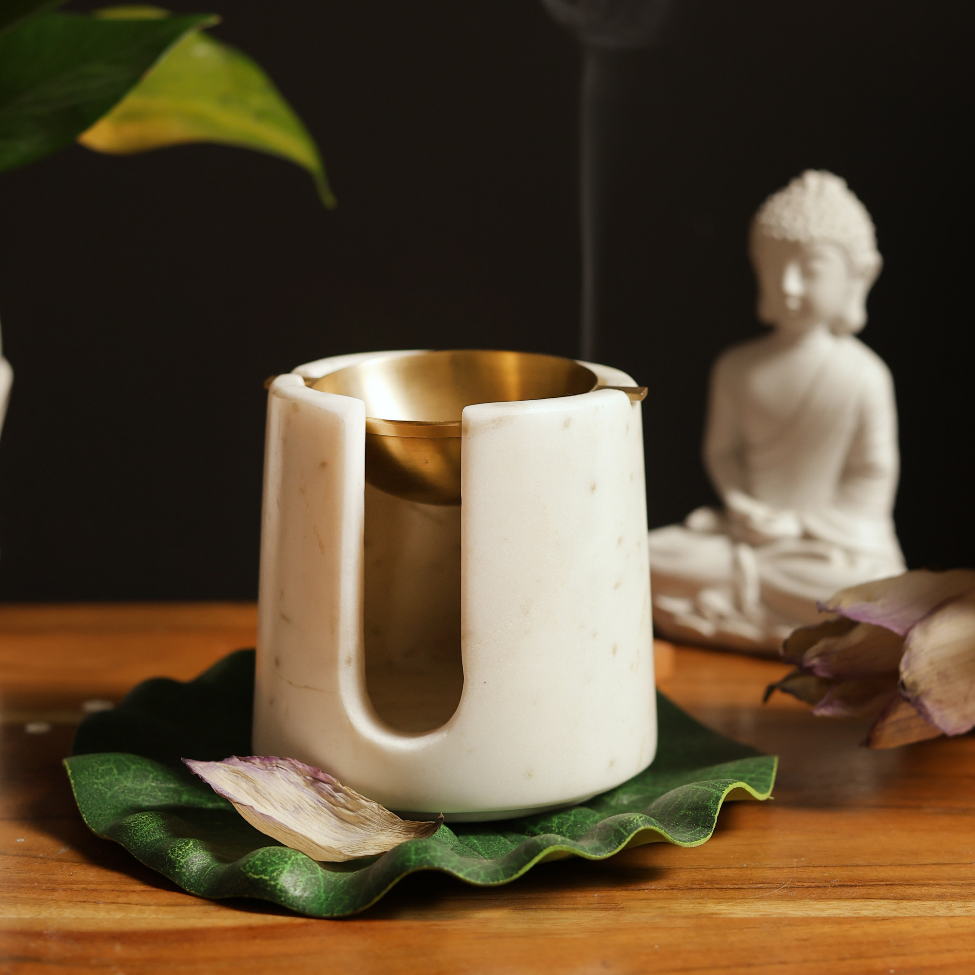 Marble  Brass Oil Burner