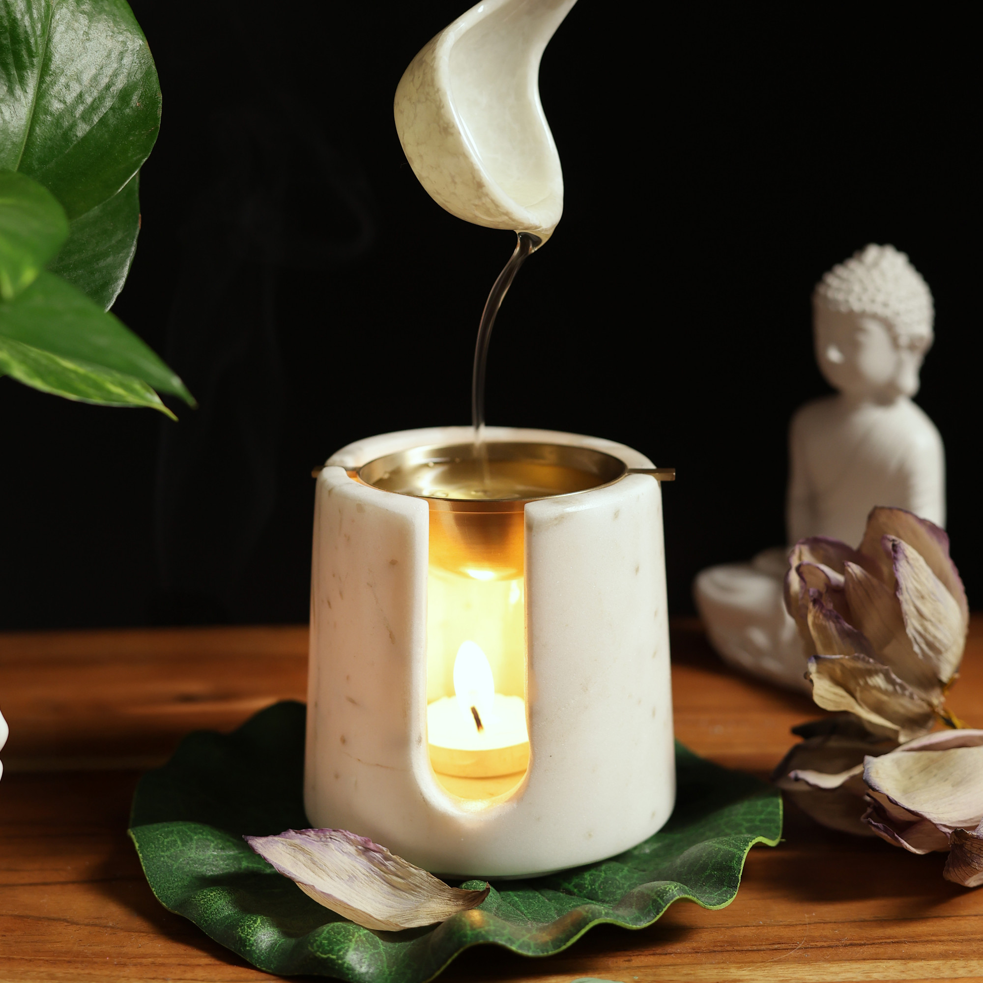 Marble  Brass Oil Burner