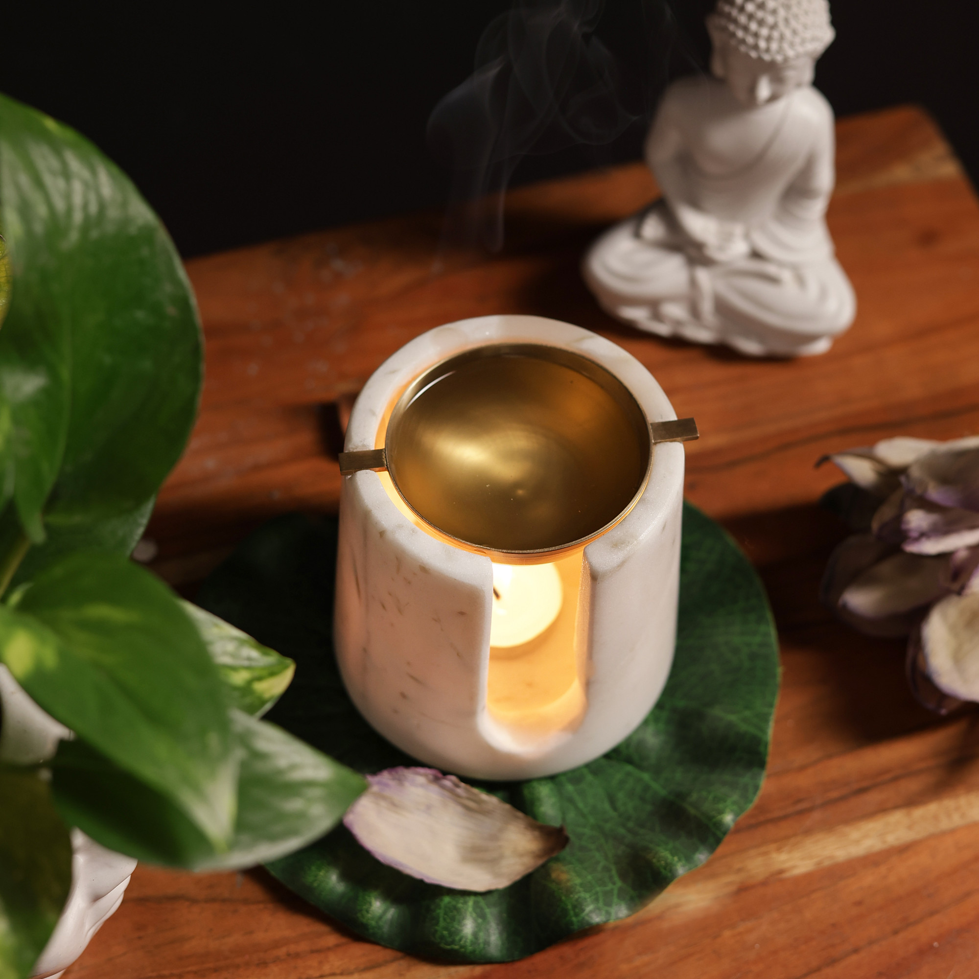 Marble  Brass Oil Burner