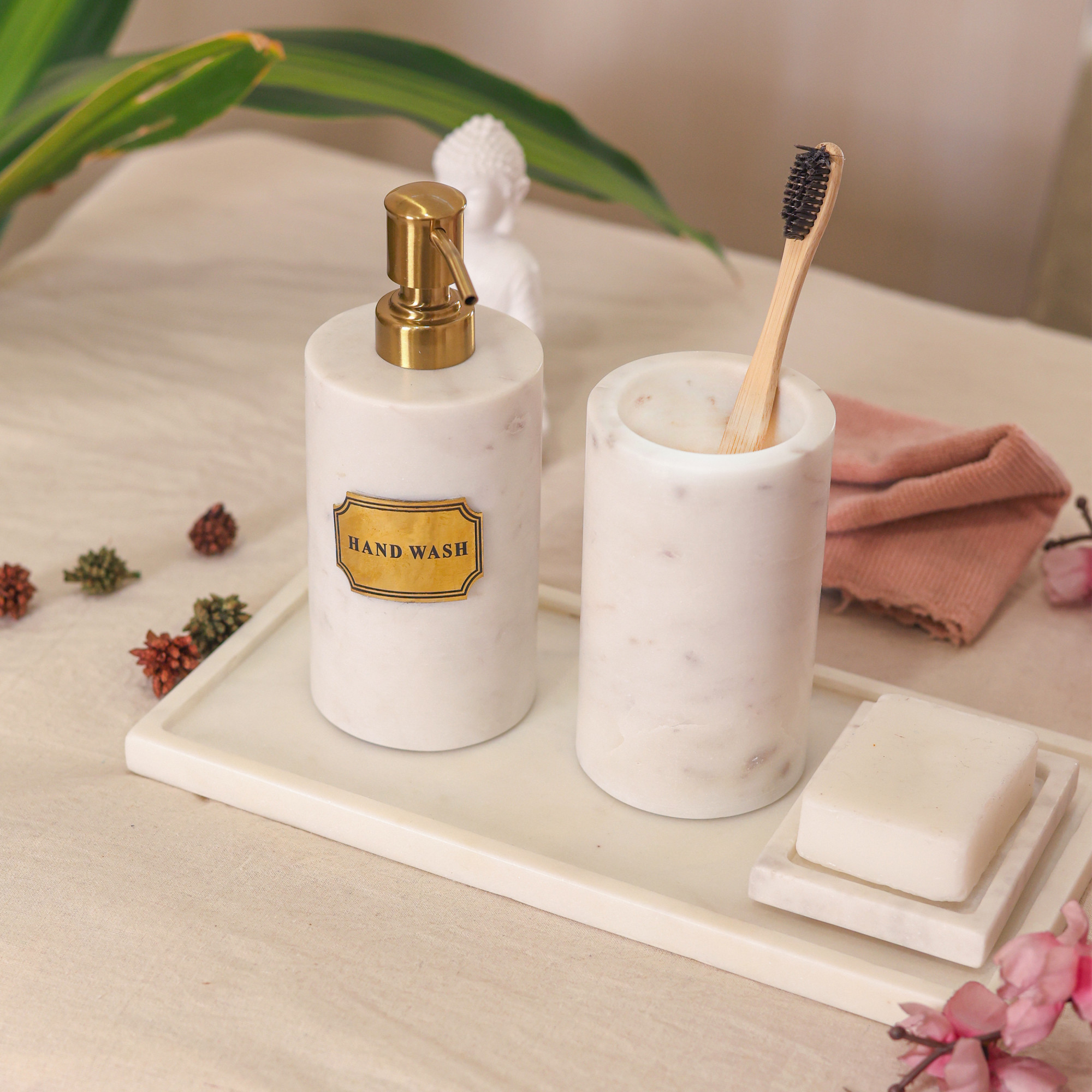 White Marble Bathroom Set