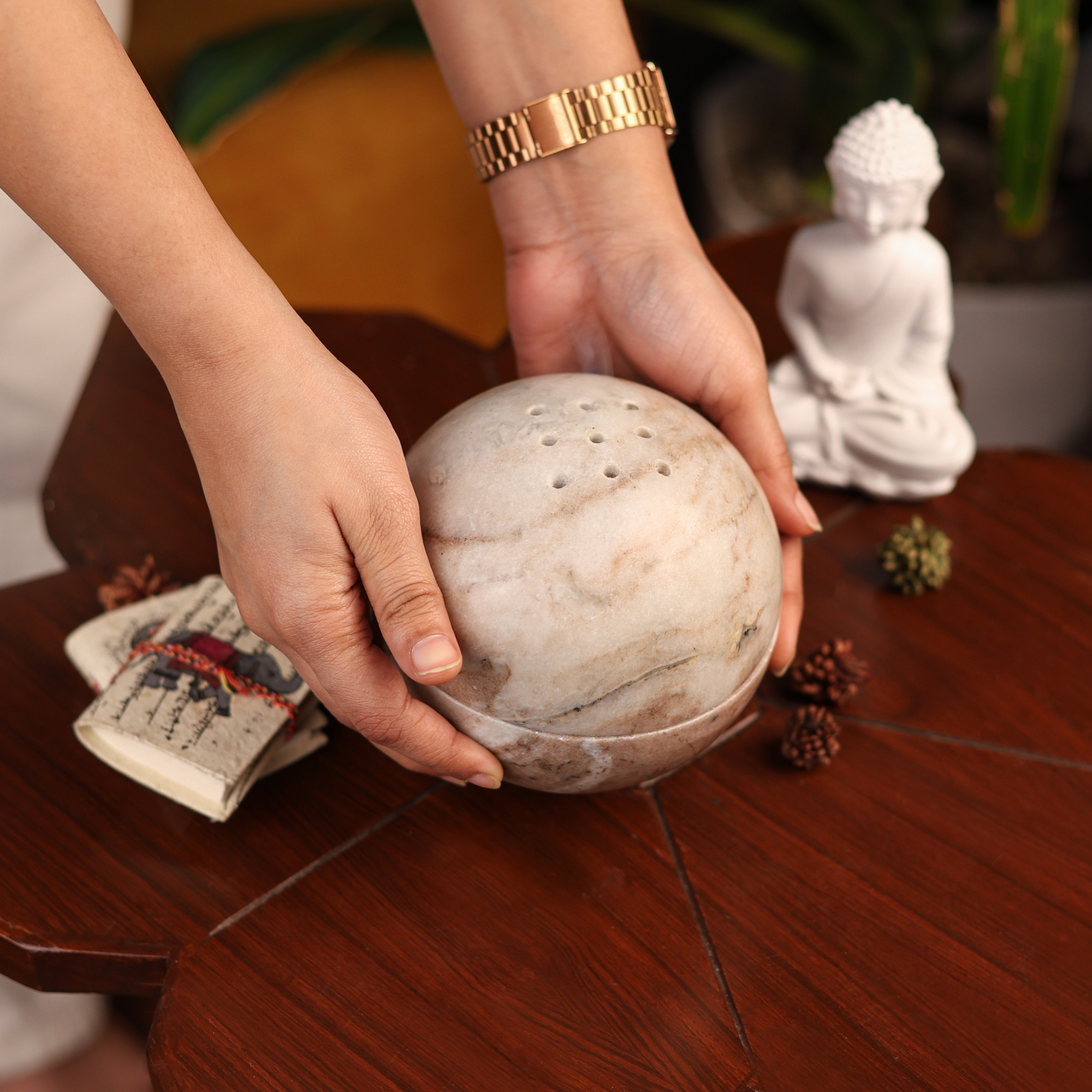 Marble Ball shaped Dhoop Burner