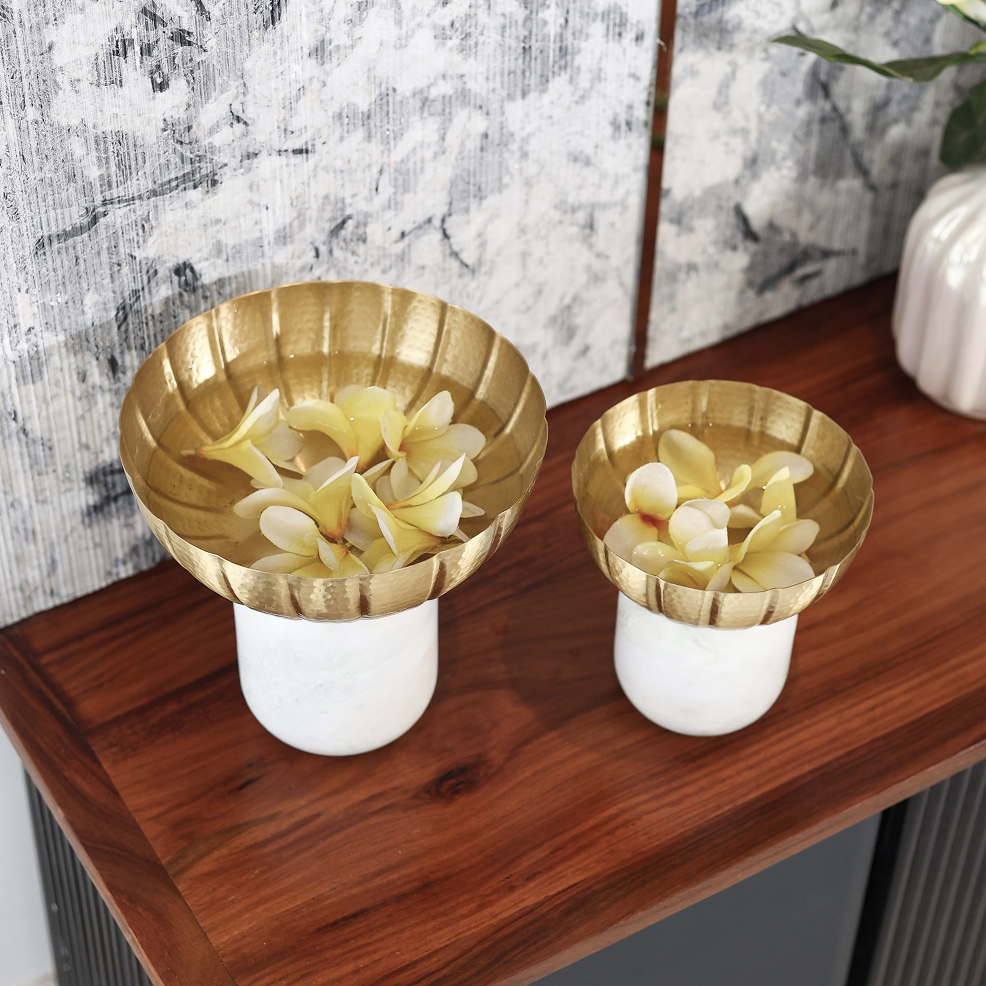 Marble Brass Harmony Bowls Set of 2