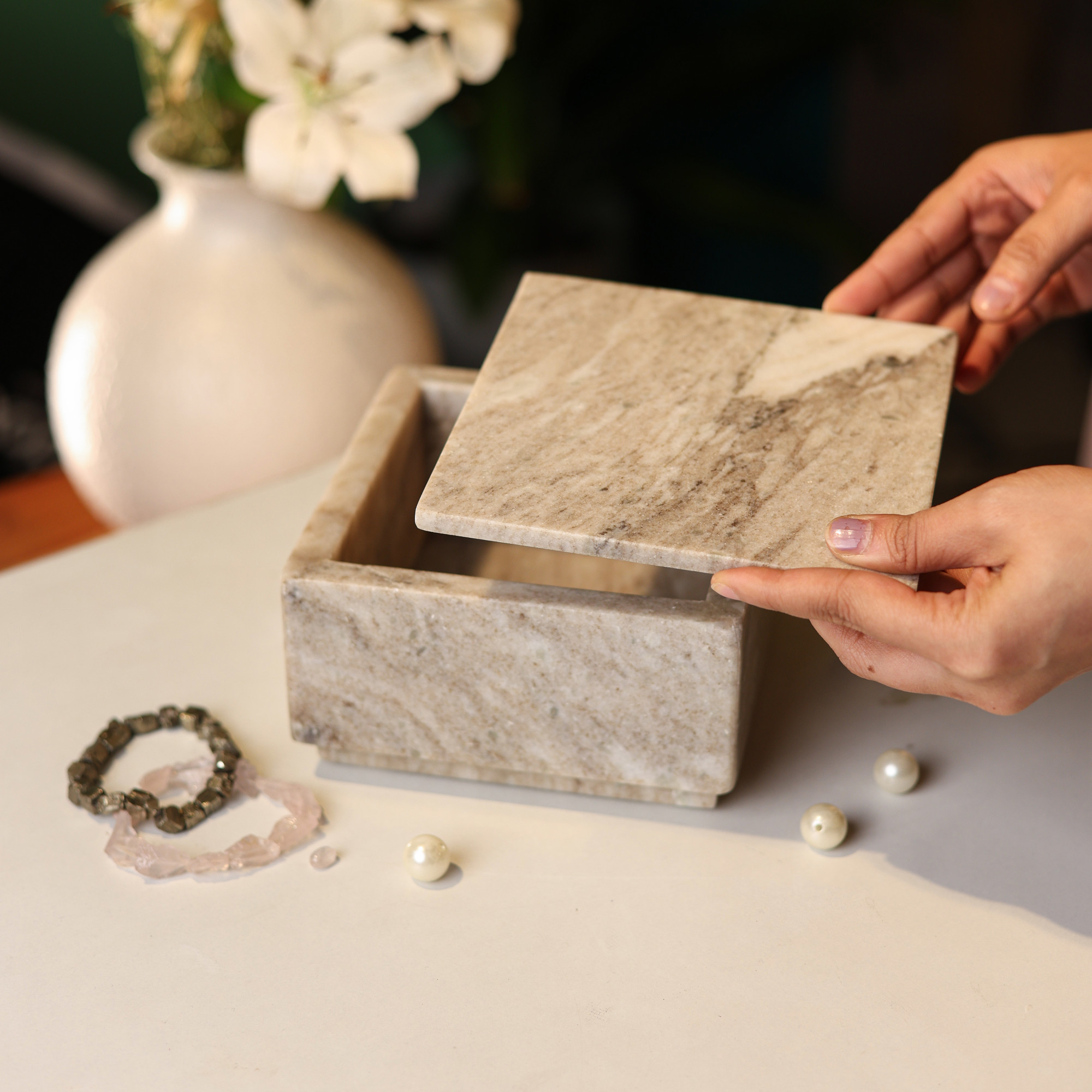 Square Marble Utility Box