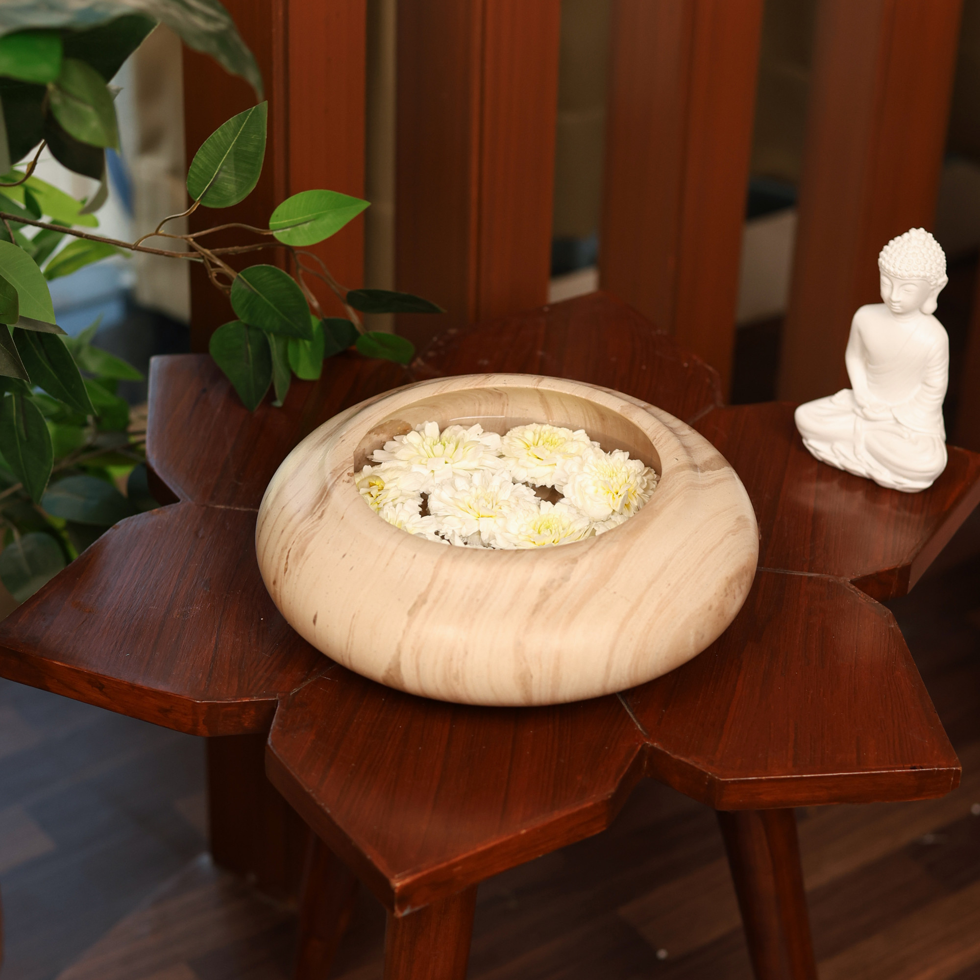 Crme Marble Handi Bowl