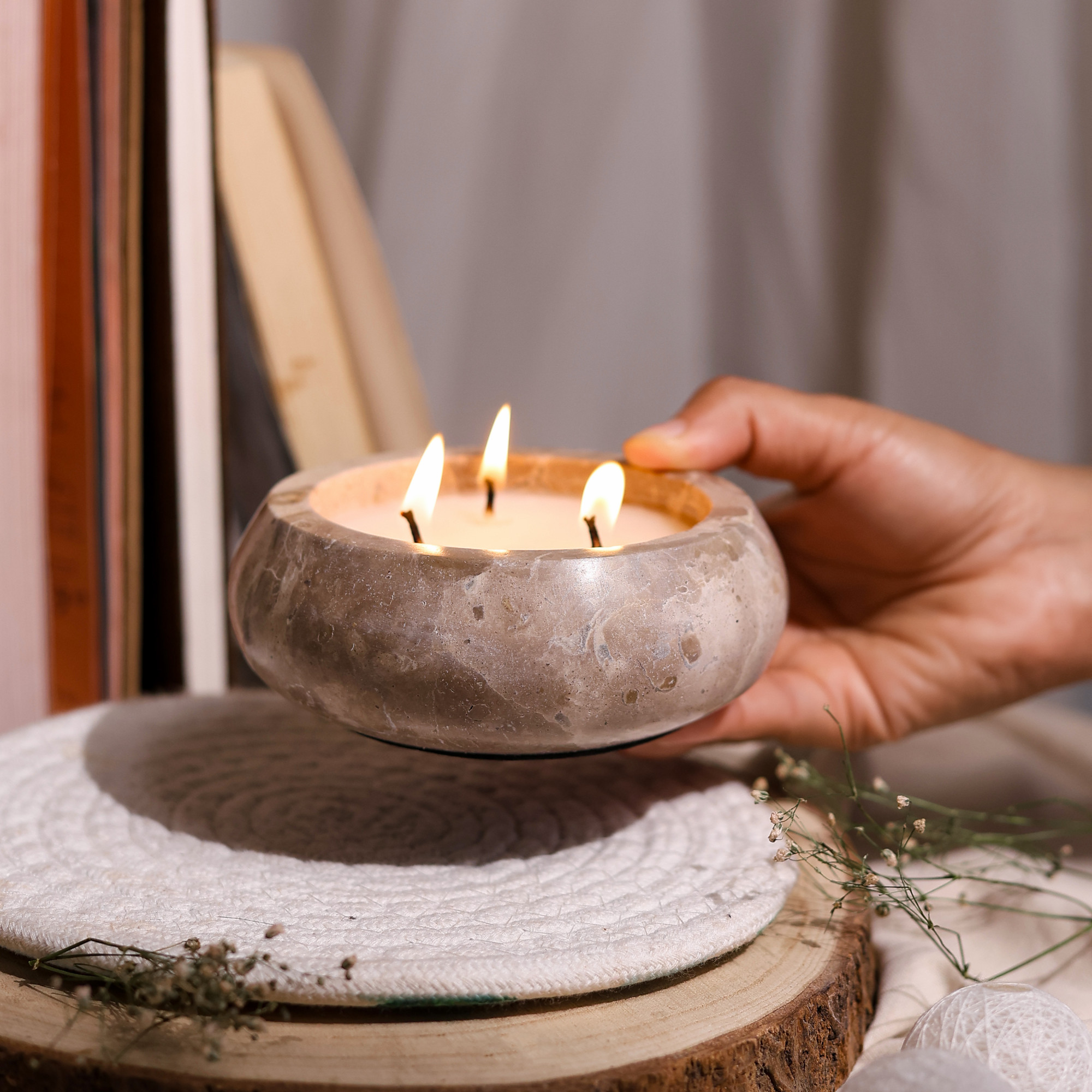 Creme  Chocolate Candle Bowl