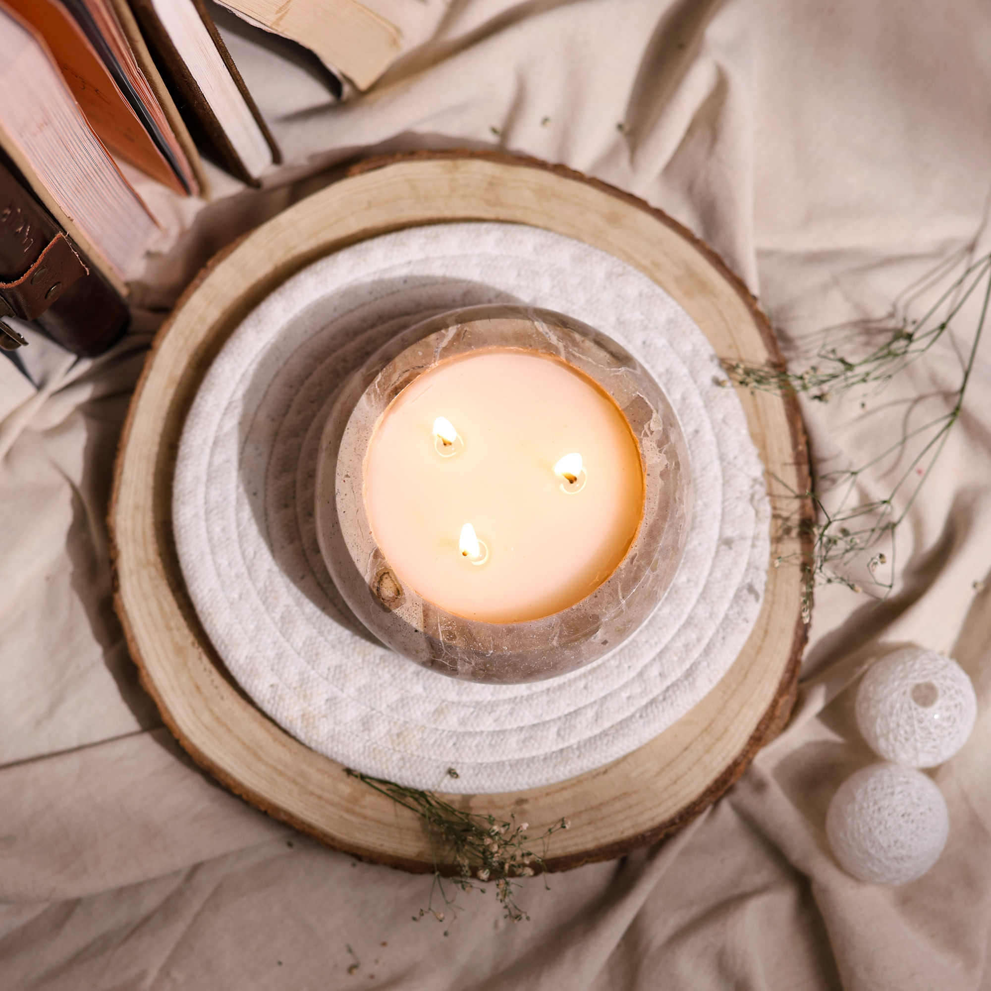 Creme  Chocolate Candle Bowl