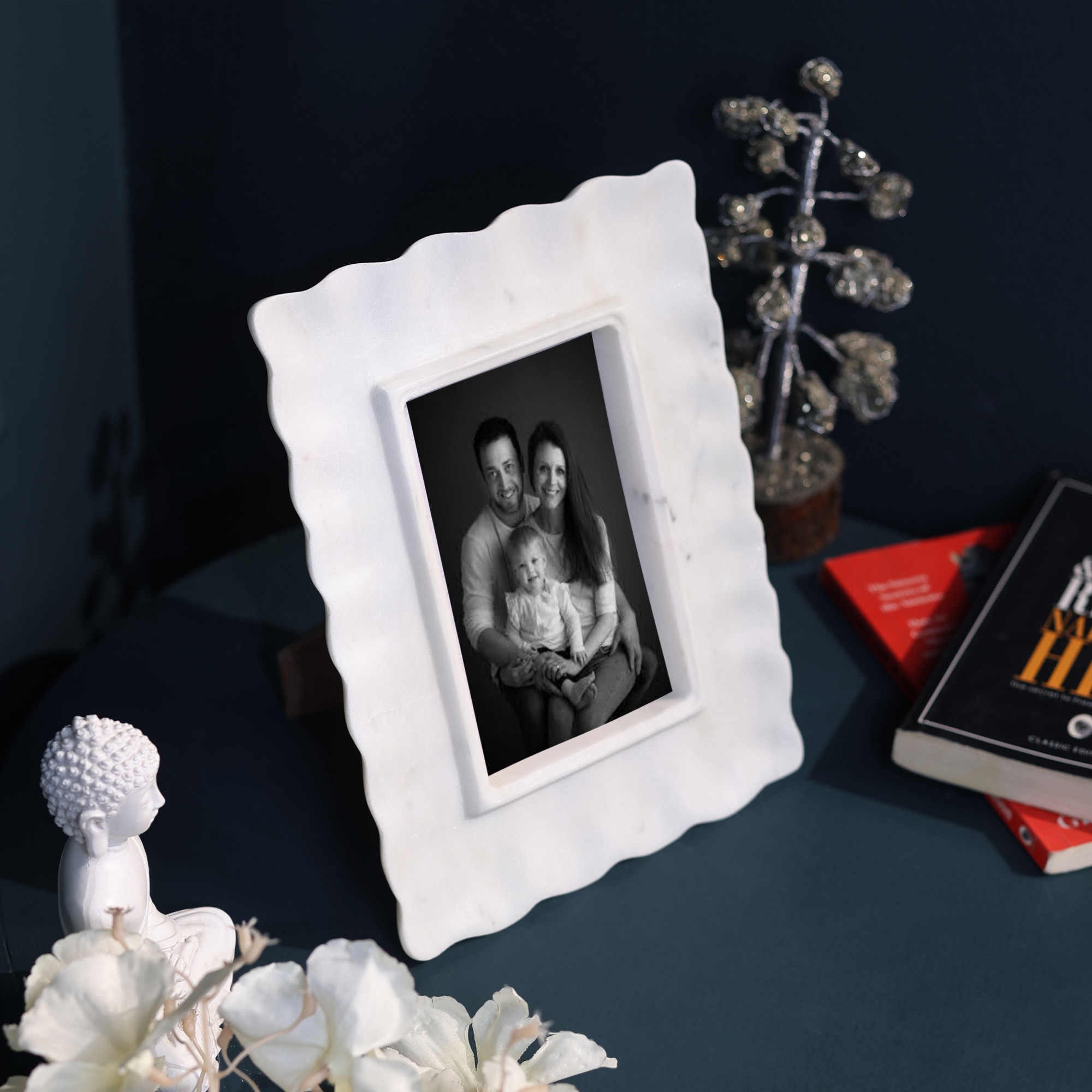White Marble Photo Frame