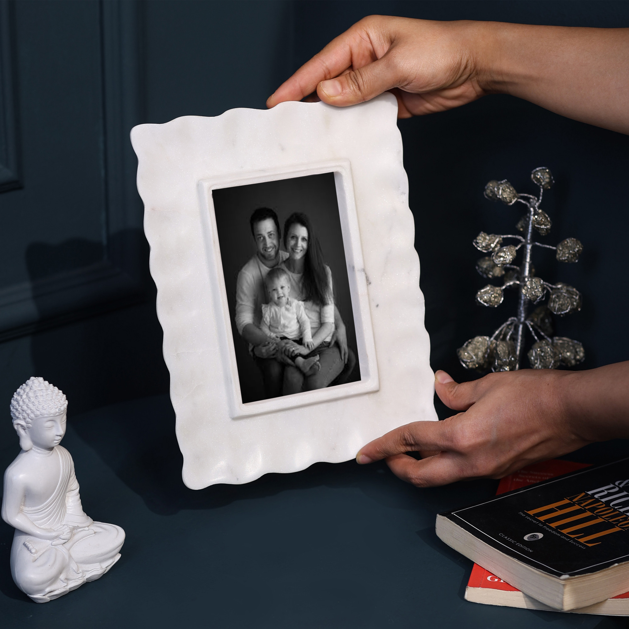 White Marble Photo Frame