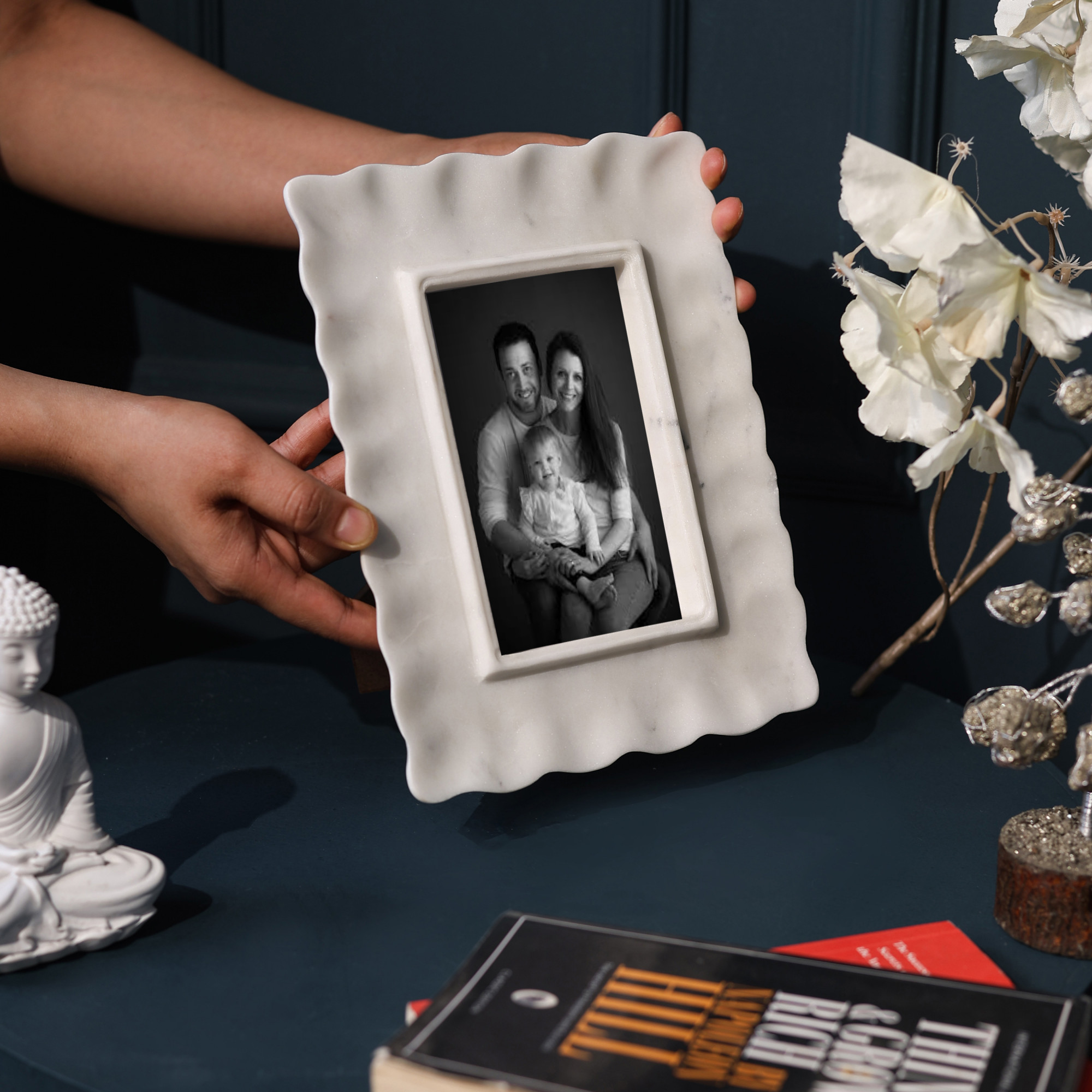 White Marble Photo Frame