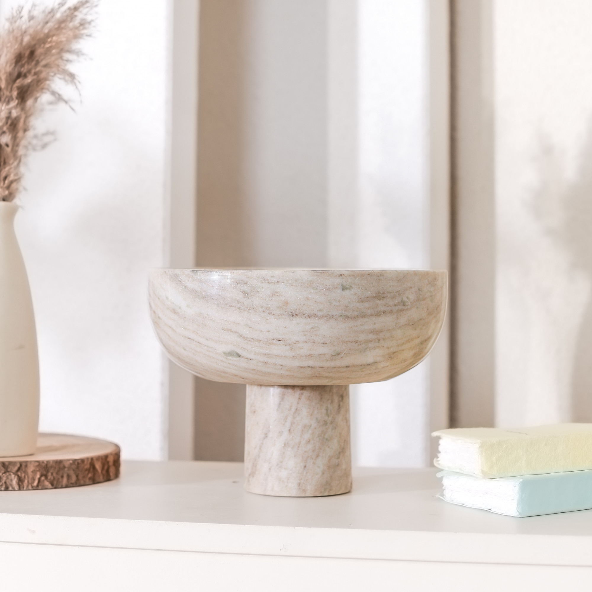 Creme Footed Serving Bowl