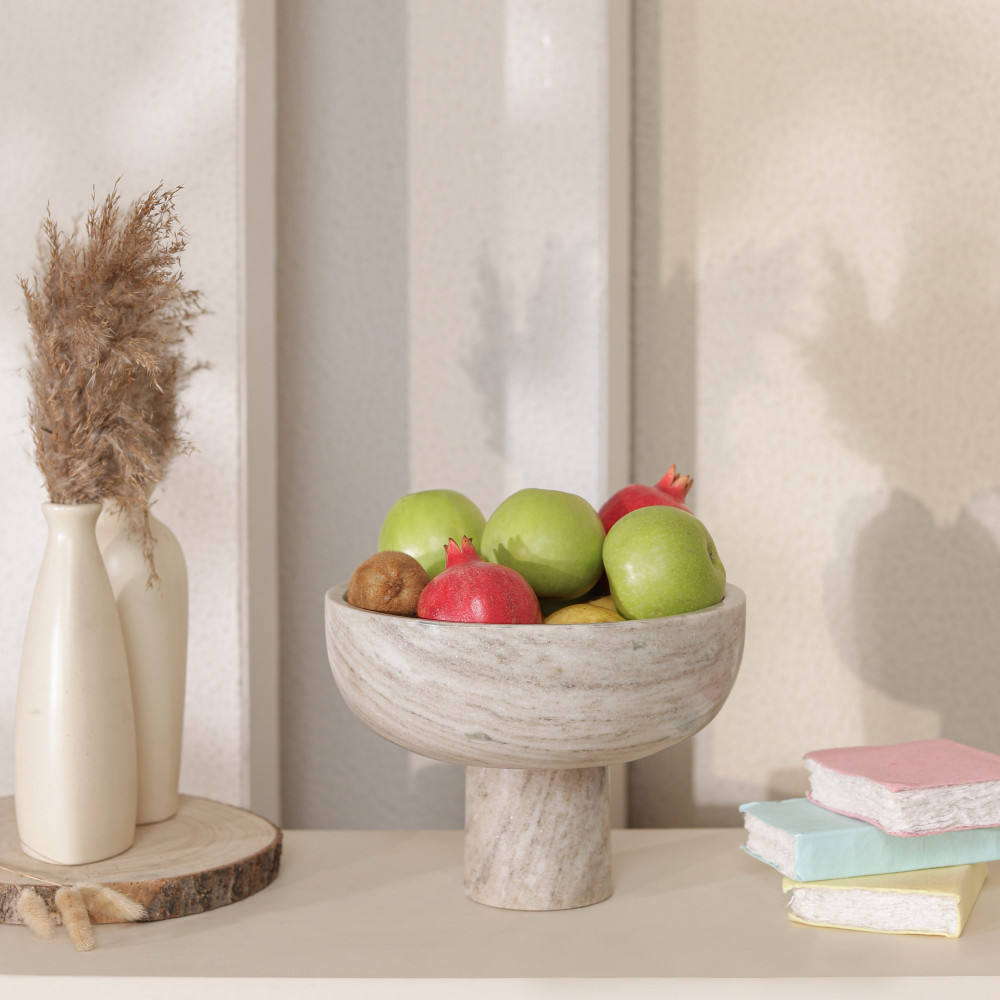 Image of Creme Footed Serving Bowl