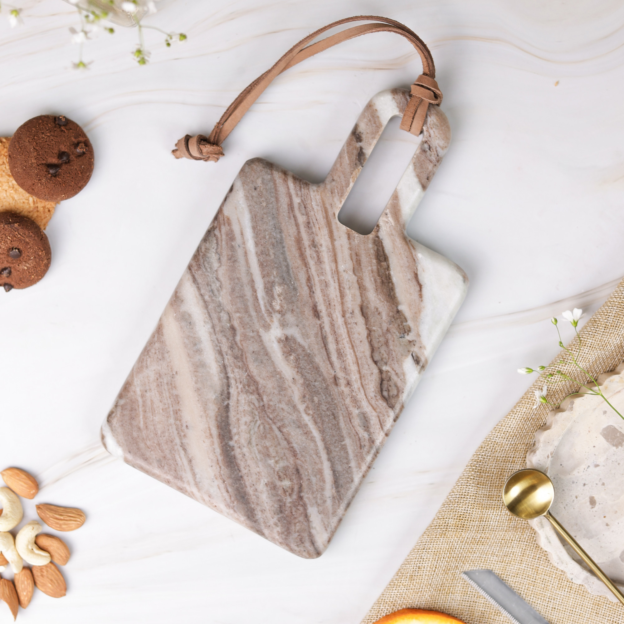 Chocolate Beige Marble Rectangular Chopping board