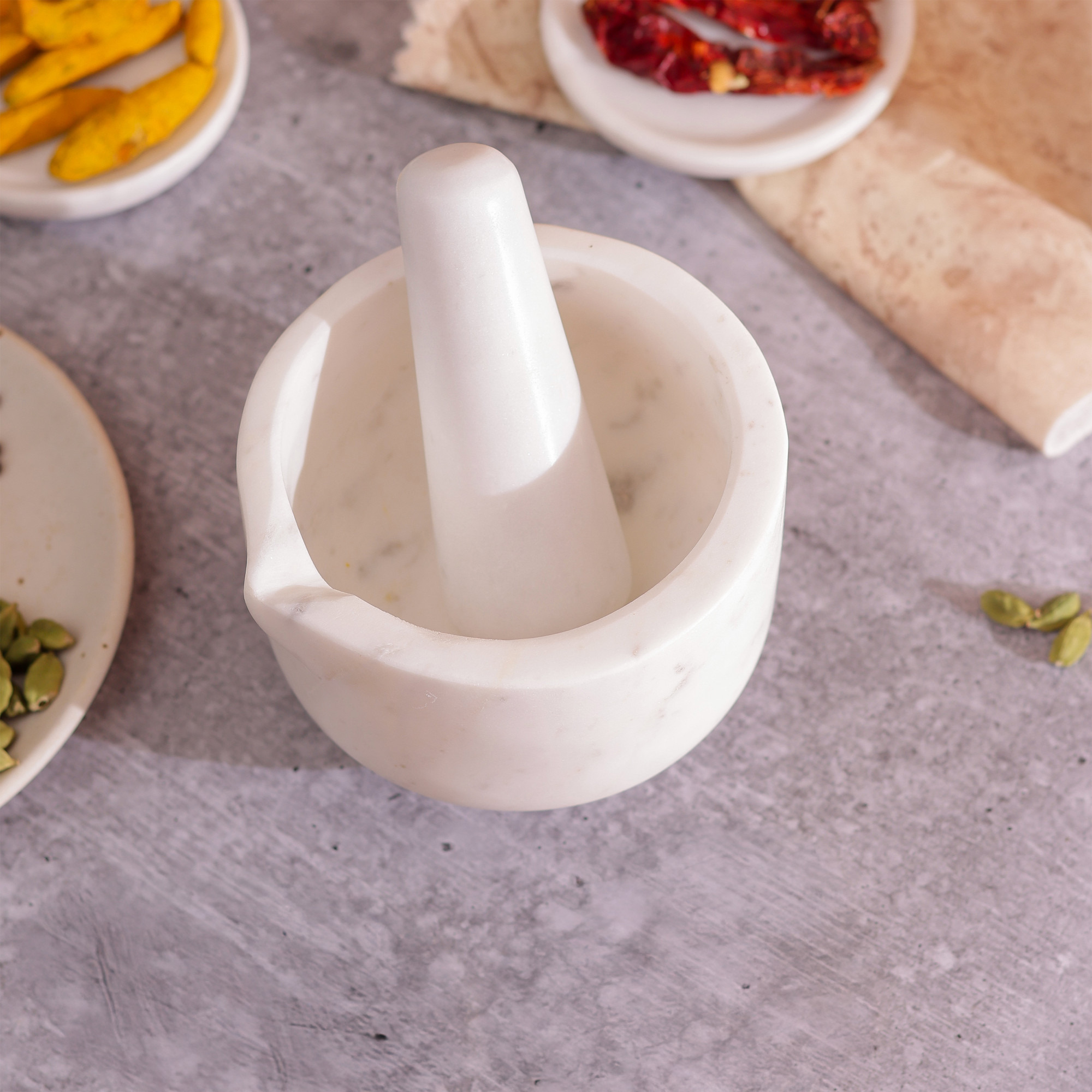 Marble Mortar Pestle
