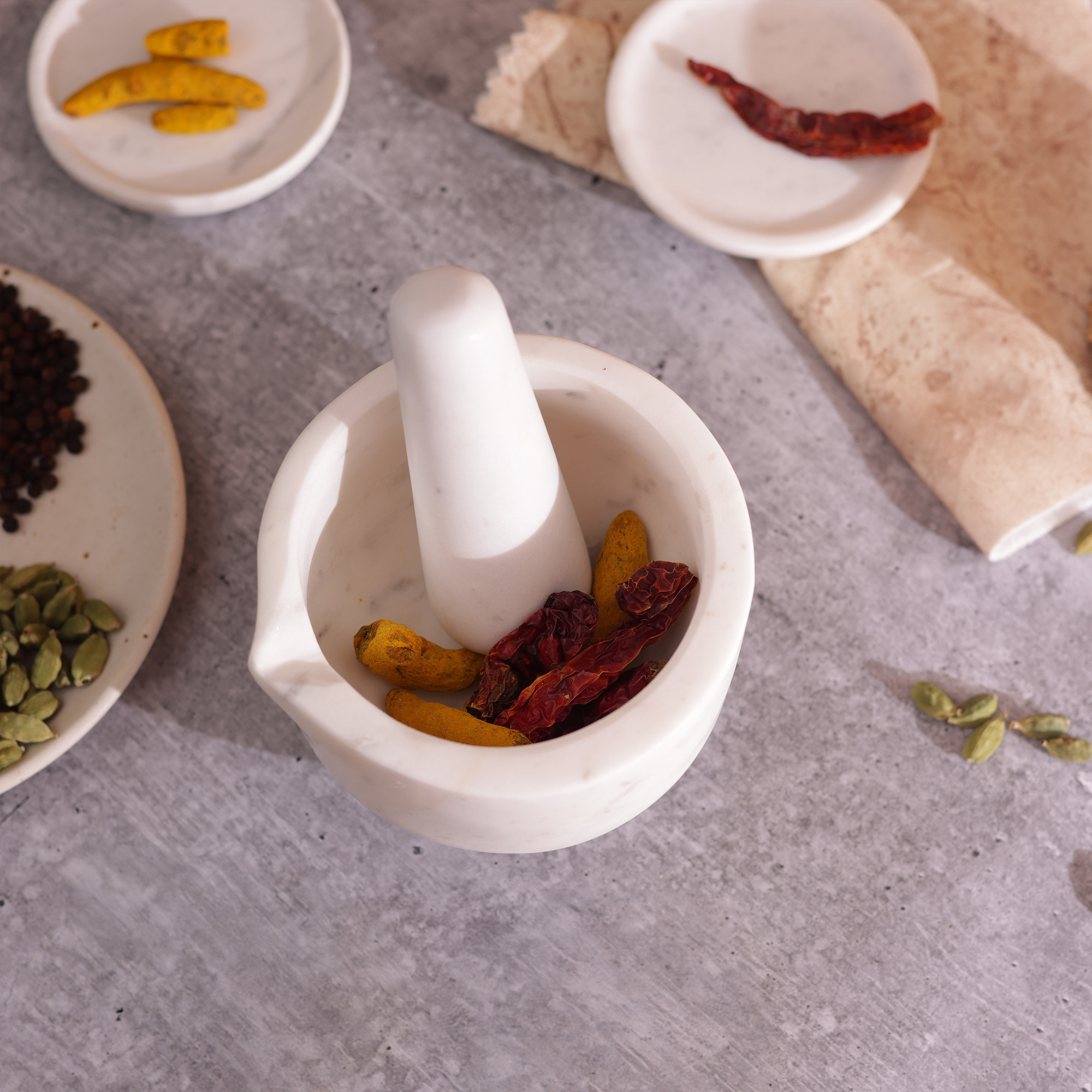 Marble Mortar Pestle