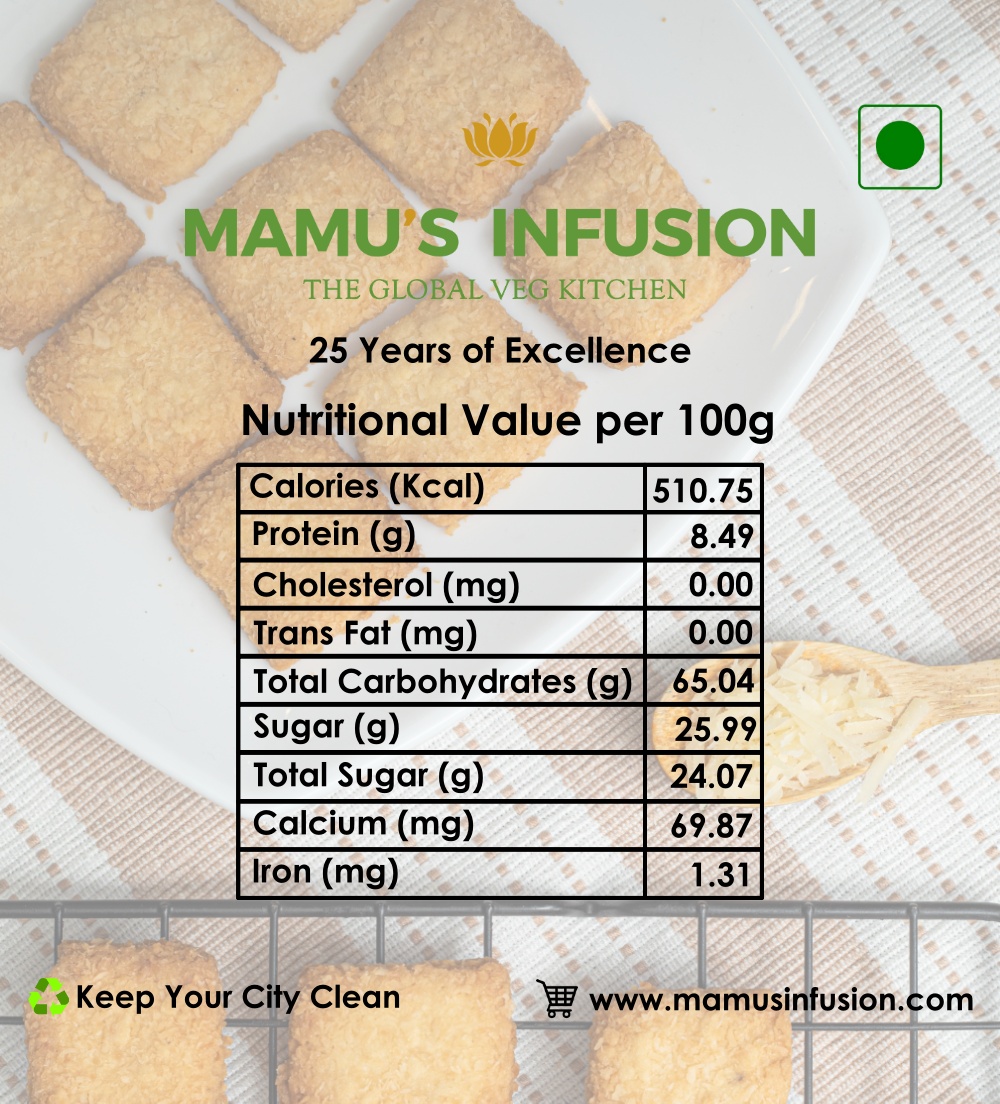 Mamus Infusion Coconut Cookies 250g Healthy Tasty Baked Preservatives Free Artificial Color Free MSG Free Trans Fat Free