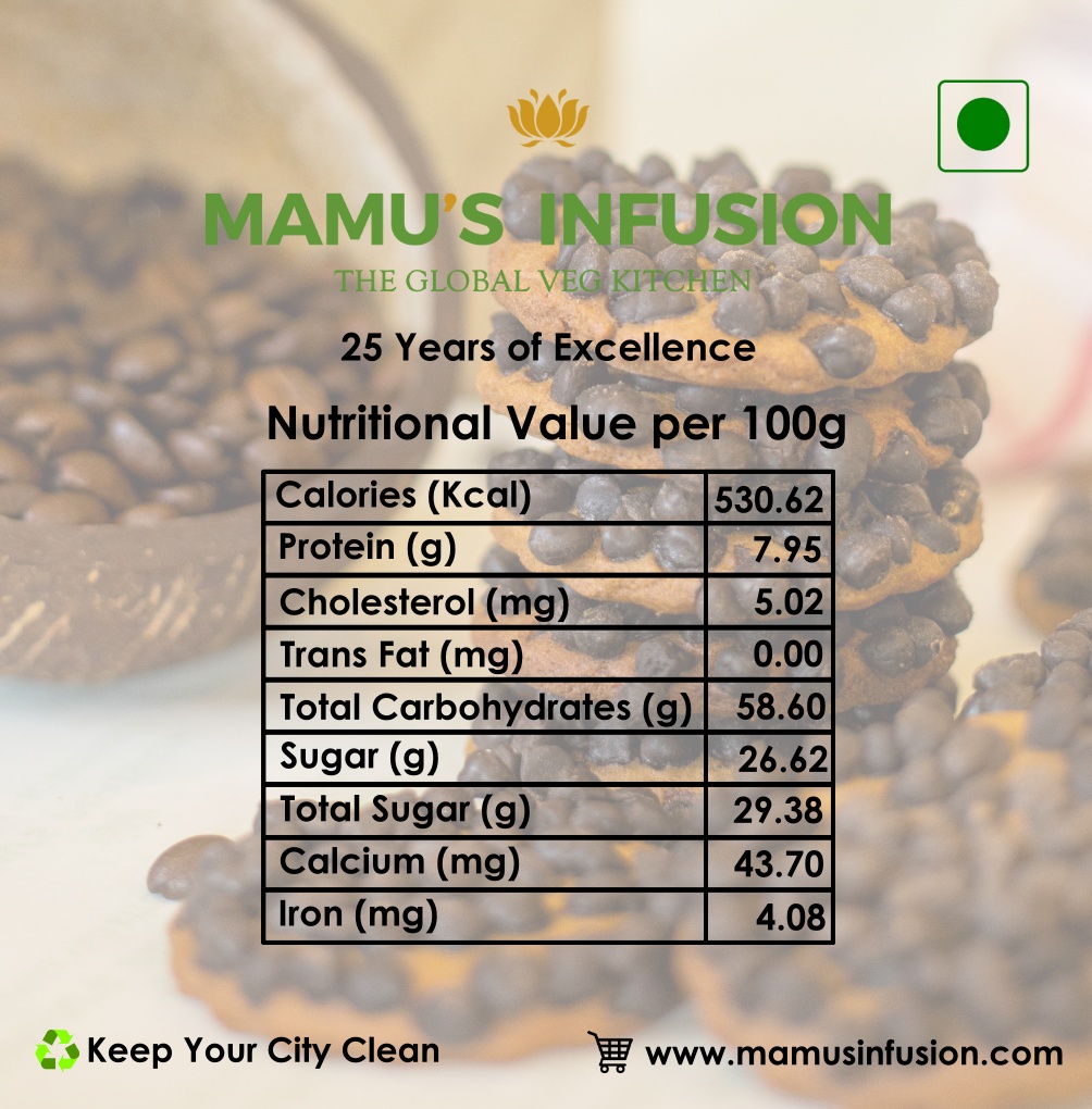 Mamus Infusion Espresso Choco Chip Cookies 250g Healthy Tasty Baked Preservatives Free Artificial Color Free MSG Free Trans Fat Free