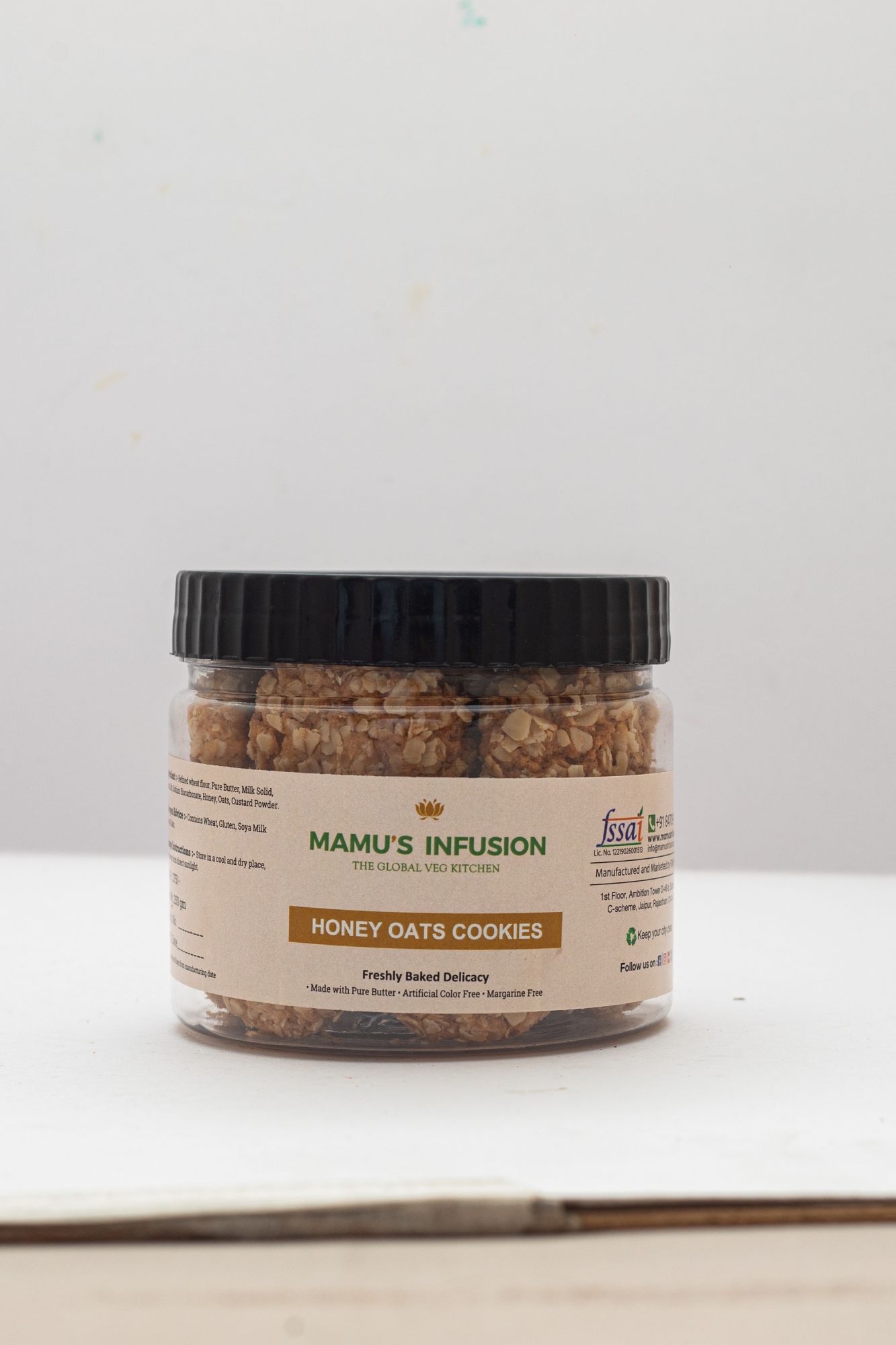 Mamus Infusion Honey Oats Cookies 250g Healthy Tasty Baked Preservatives Free Artificial Color Free MSG Free Trans Fat Free