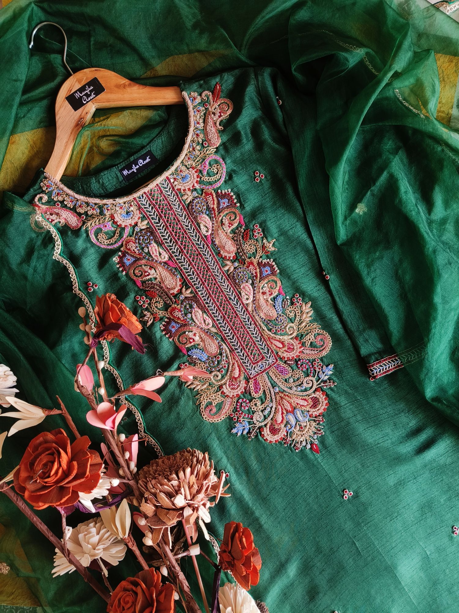 BOTTLE GREEN MARODI SUIT SET