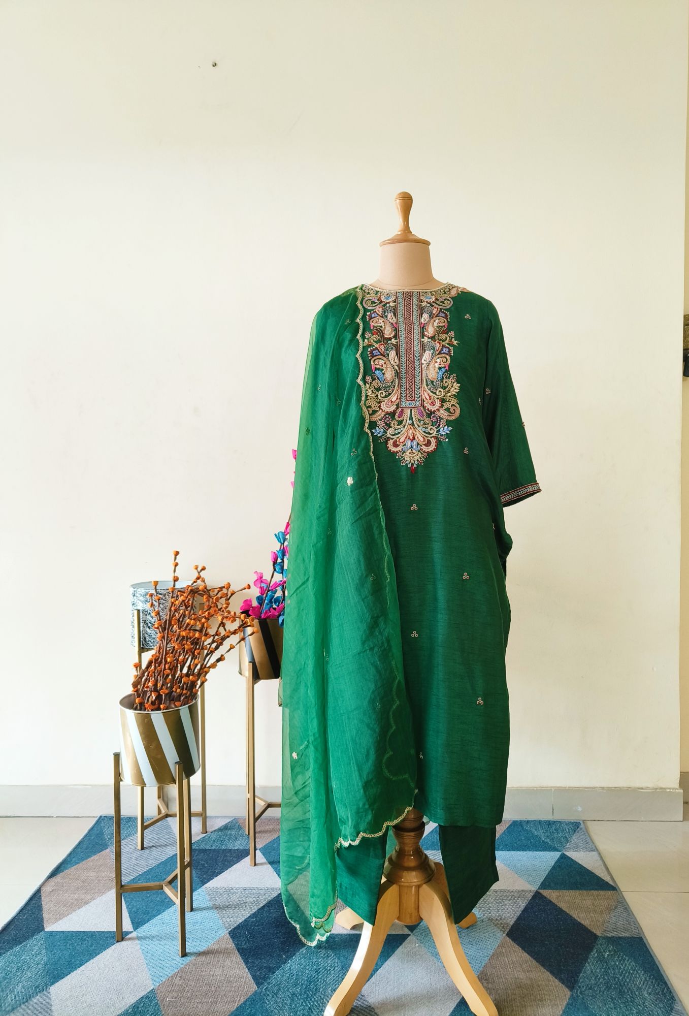 BOTTLE GREEN MARODI SUIT SET