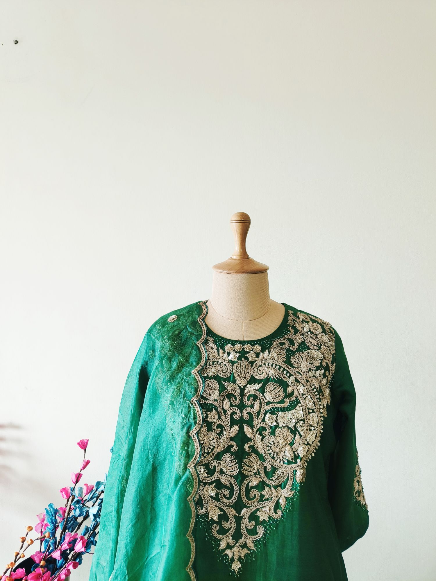 BOTTLE GREEN MARODI SUIT SET