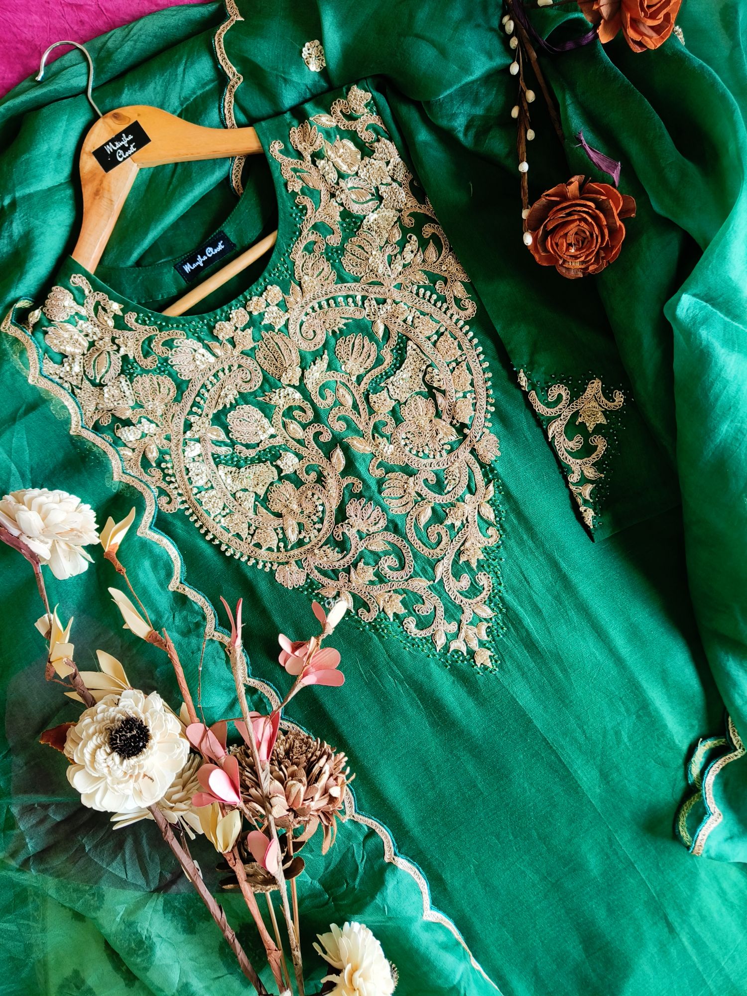 BOTTLE GREEN MARODI SUIT SET