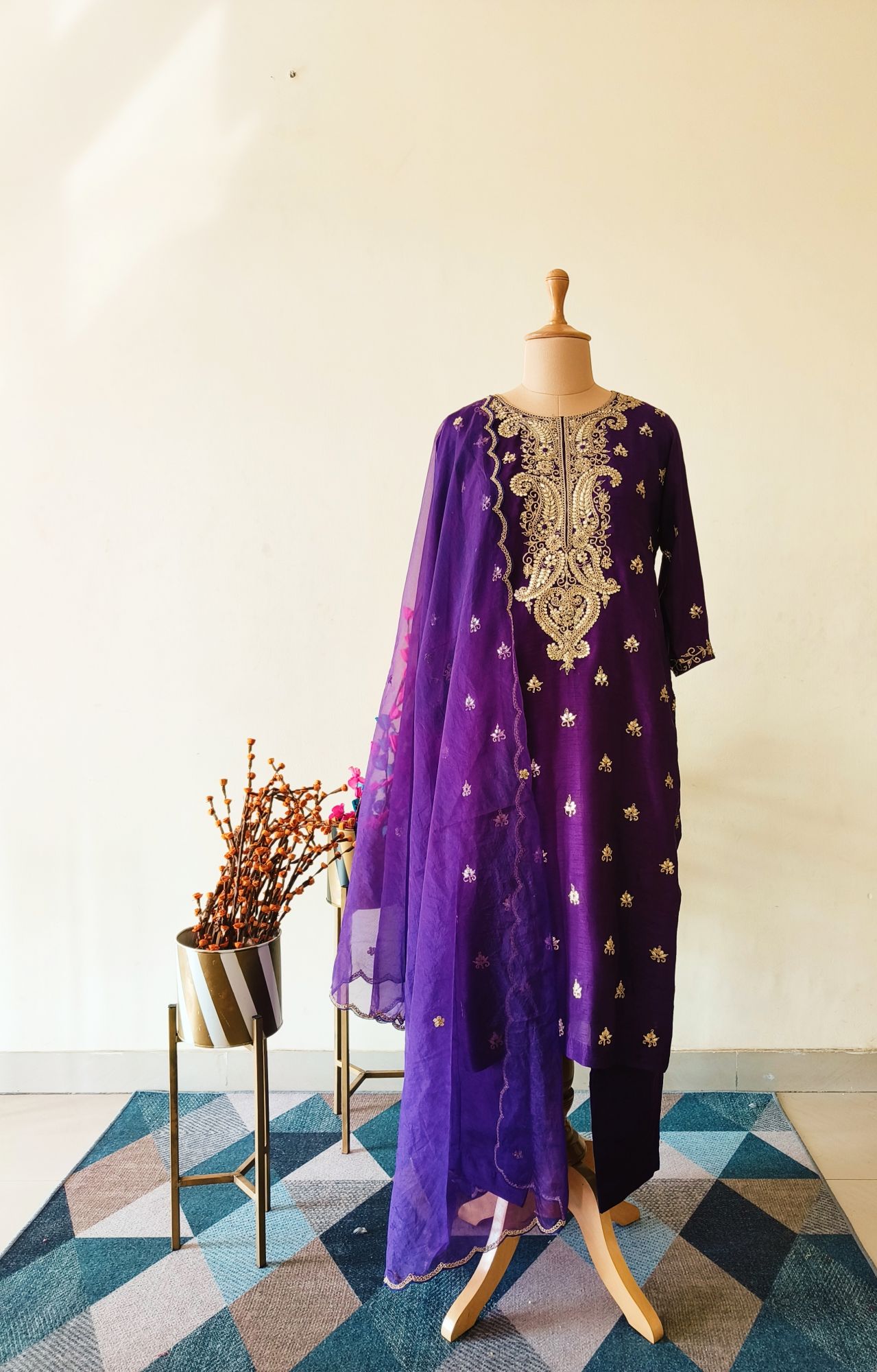 PURPLE GOTA SUIT SET