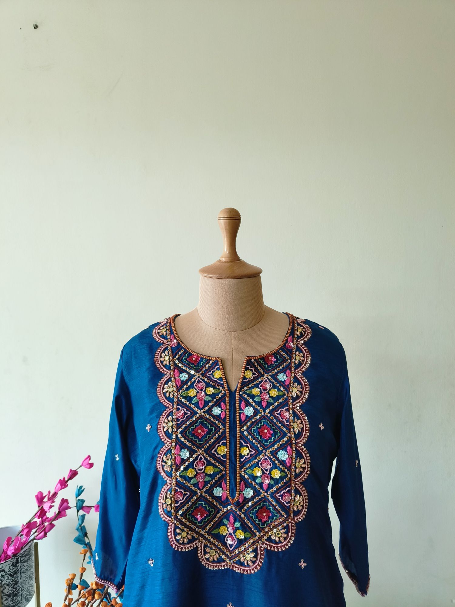 NAVY BLUE SEQUINS SUIT SET