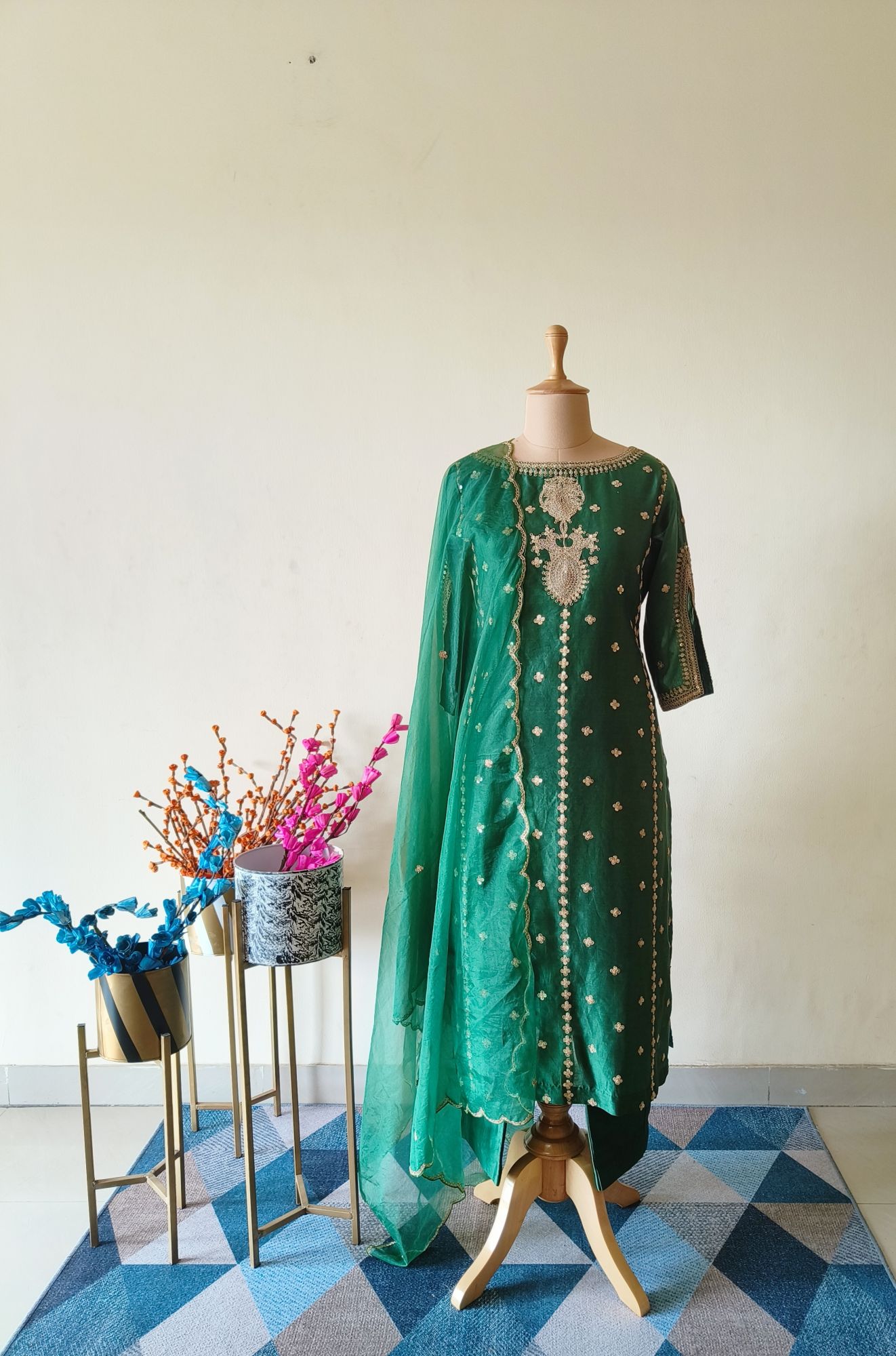 BOTTLE GREEN MARODI SUIT SET