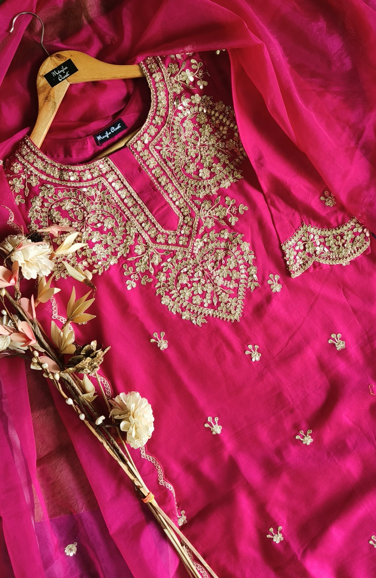 PINK MARODI AND GOTA SUIT SET