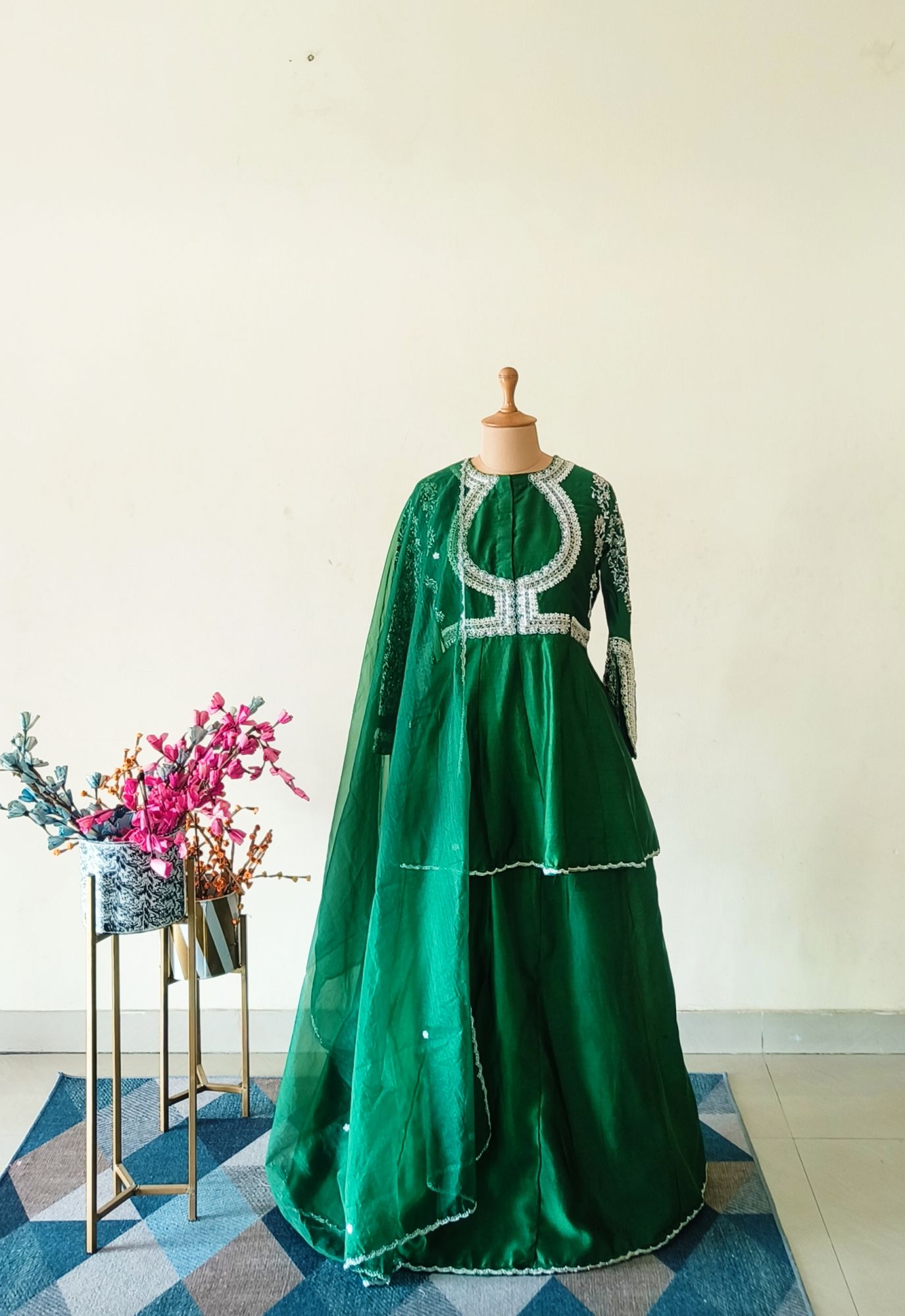 GREEN SHARARA SET