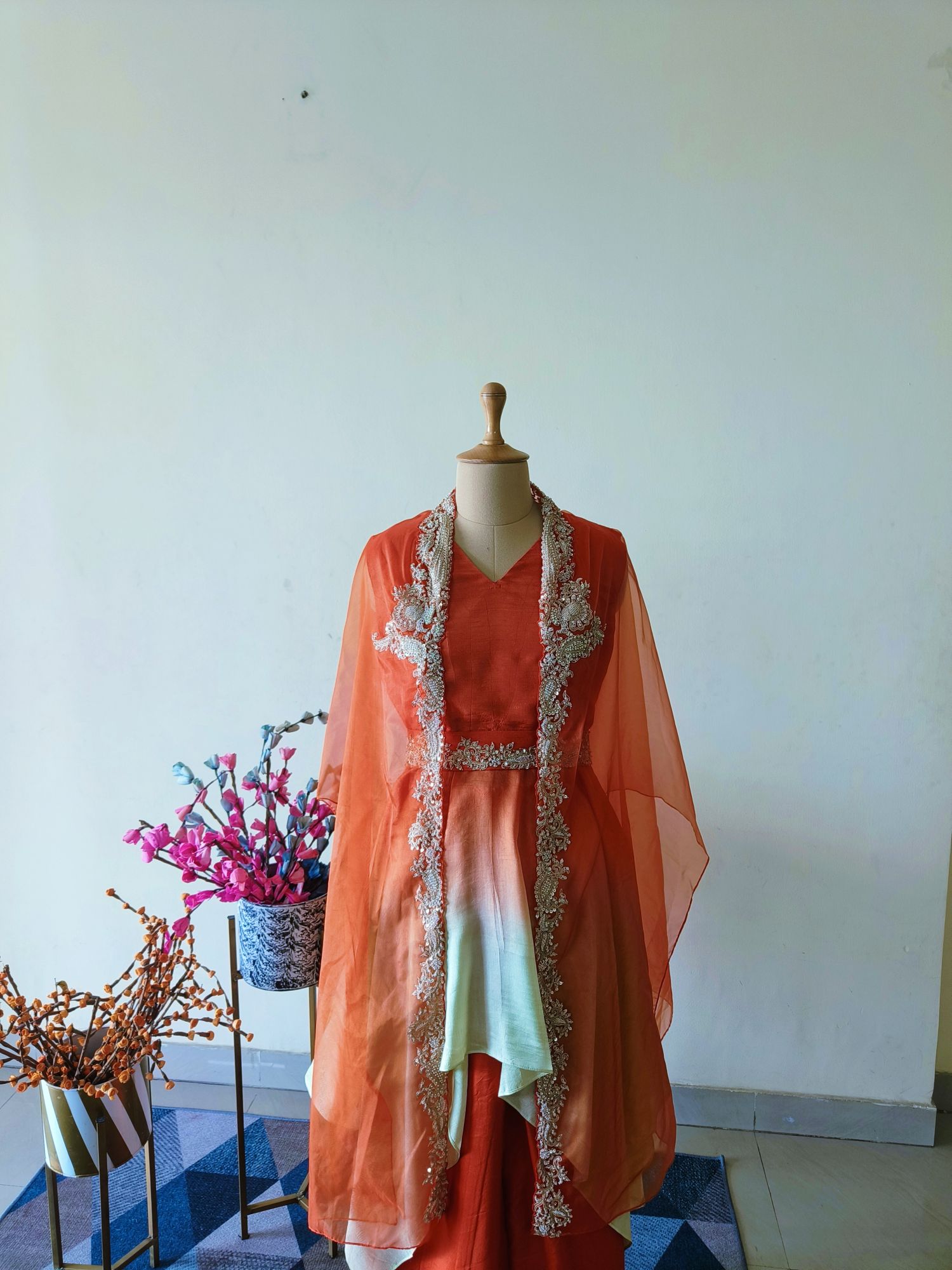 ORANGE SHARARA SET