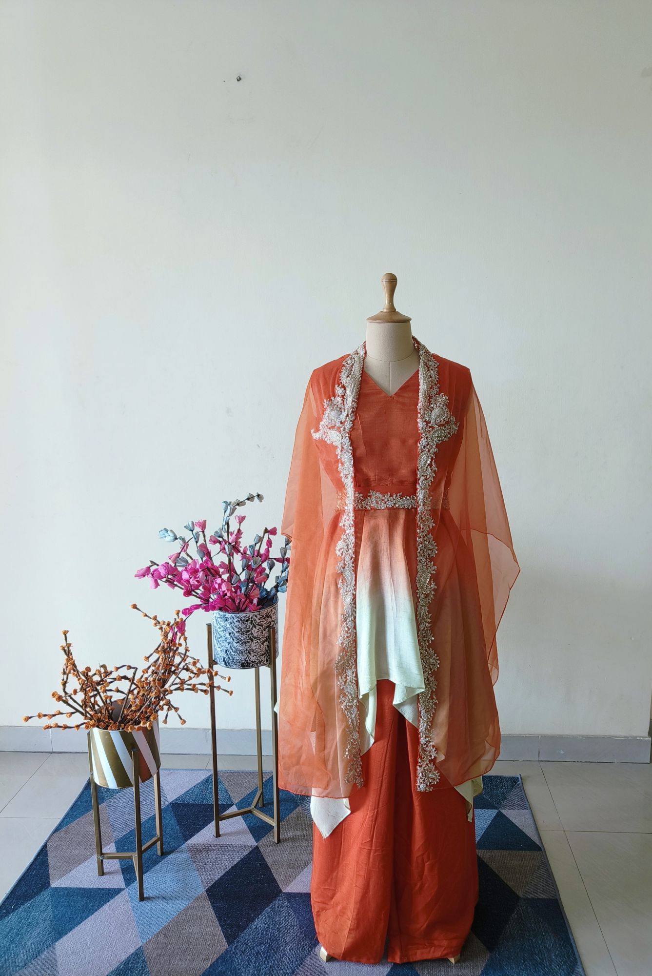 ORANGE SHARARA SET