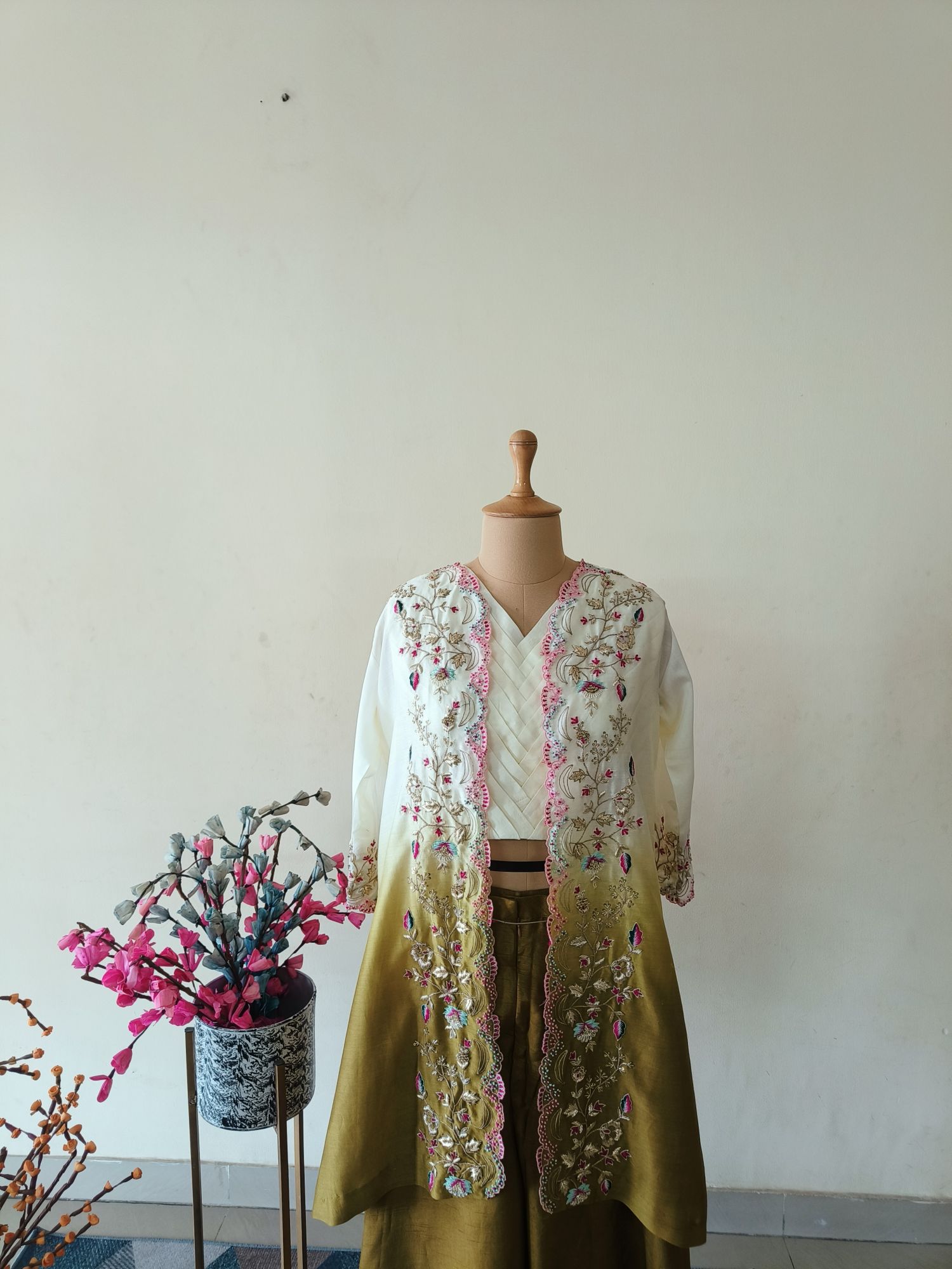 MEHENDI GREEN SHARARA SET