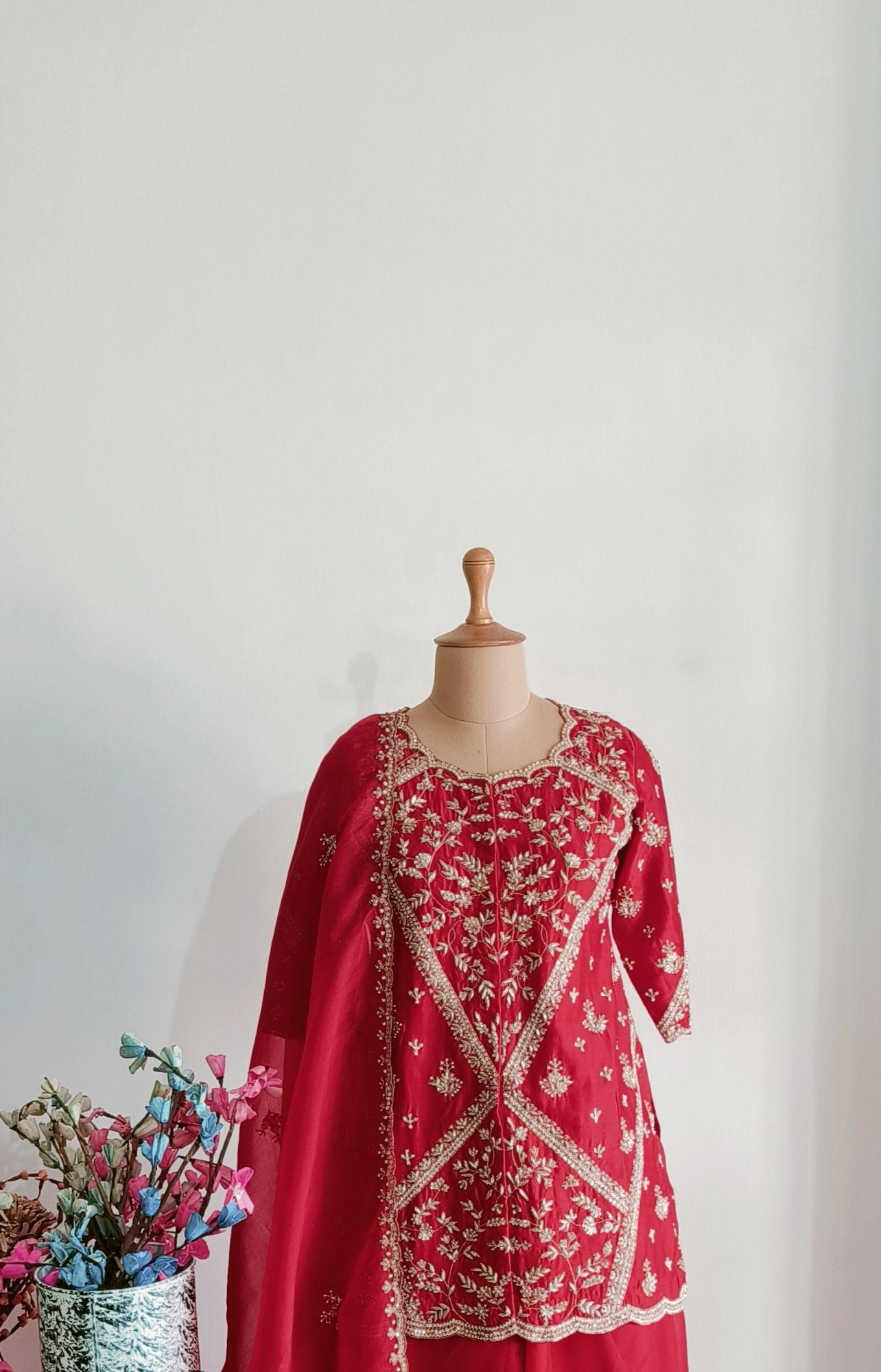 RED SHARARA SET
