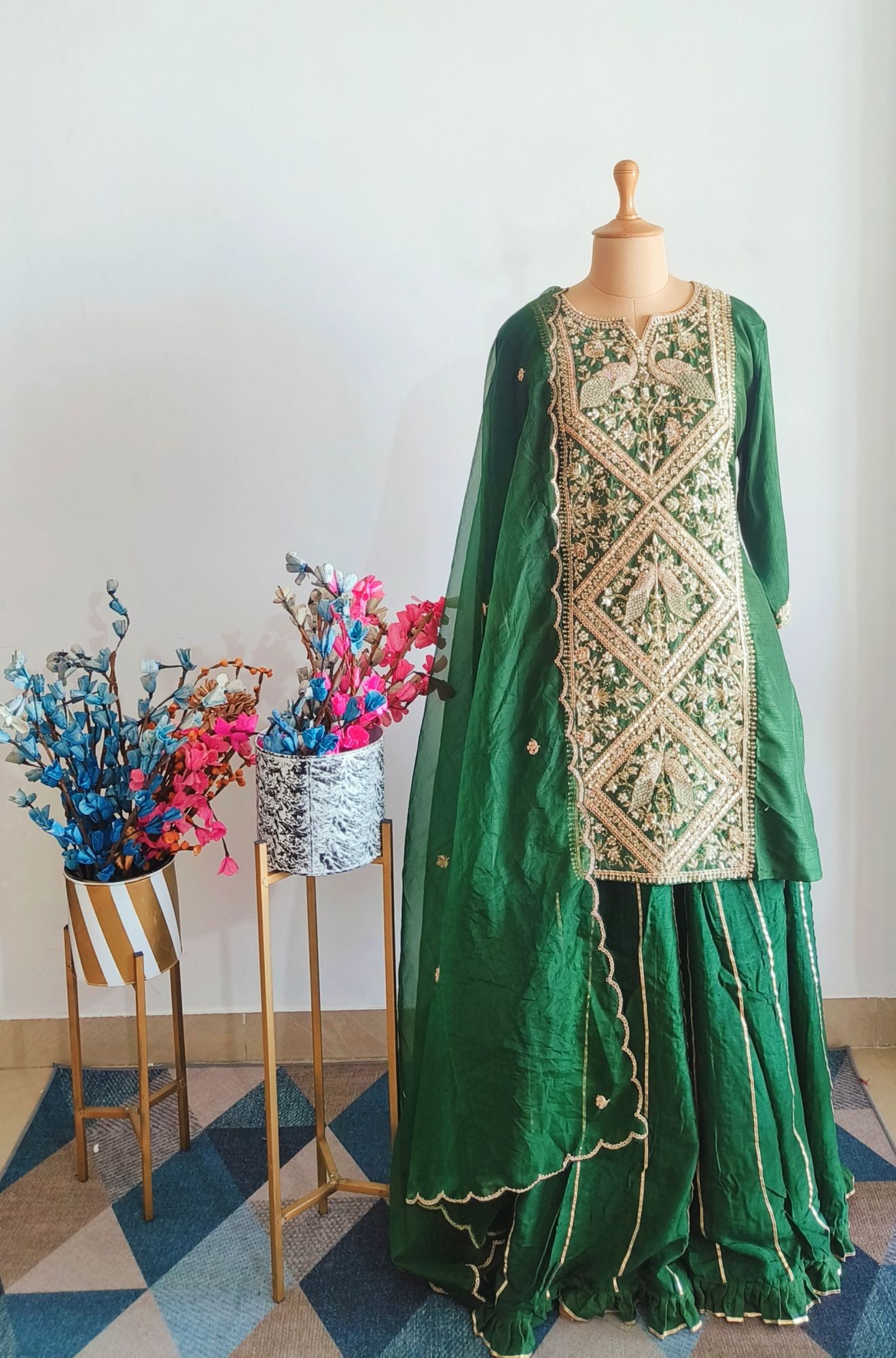 GREEN MARODI SUIT SET