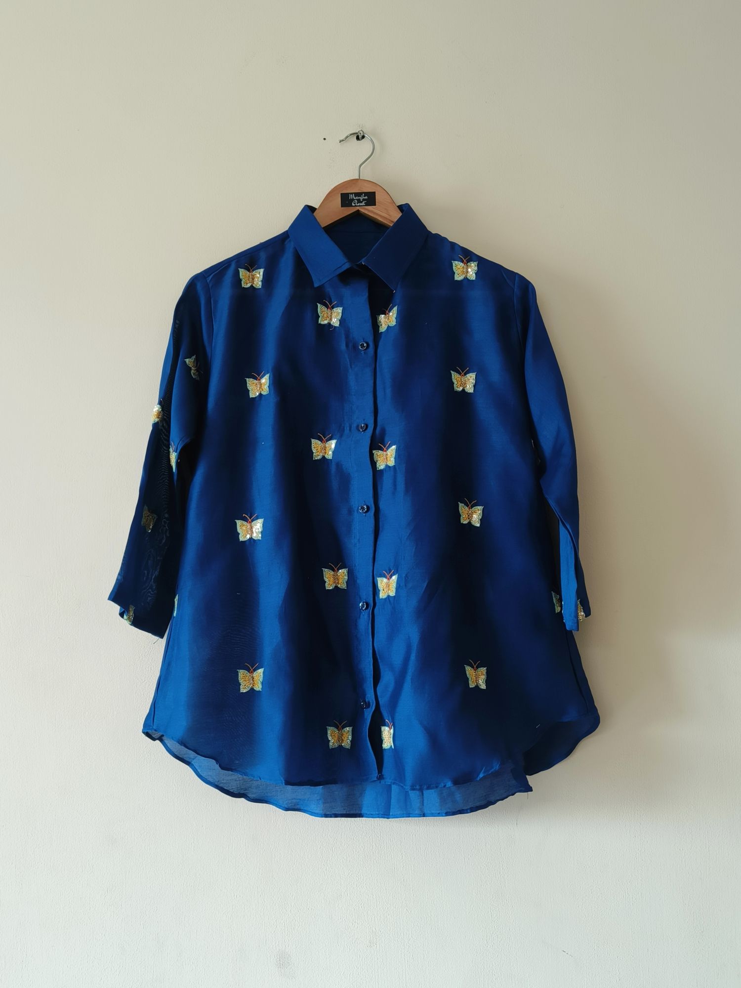 ROYAL BLUE BUTTERFLY SHIRT