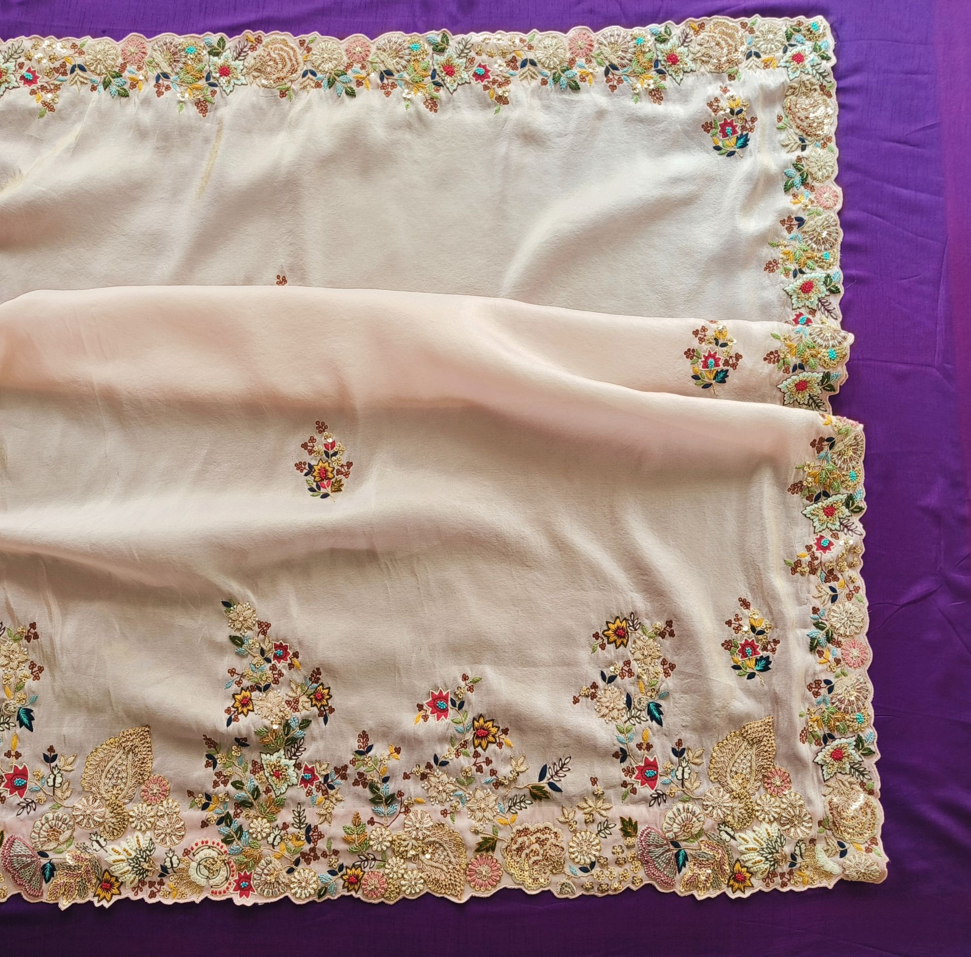 LIGHT PINK TISSUE SAREE