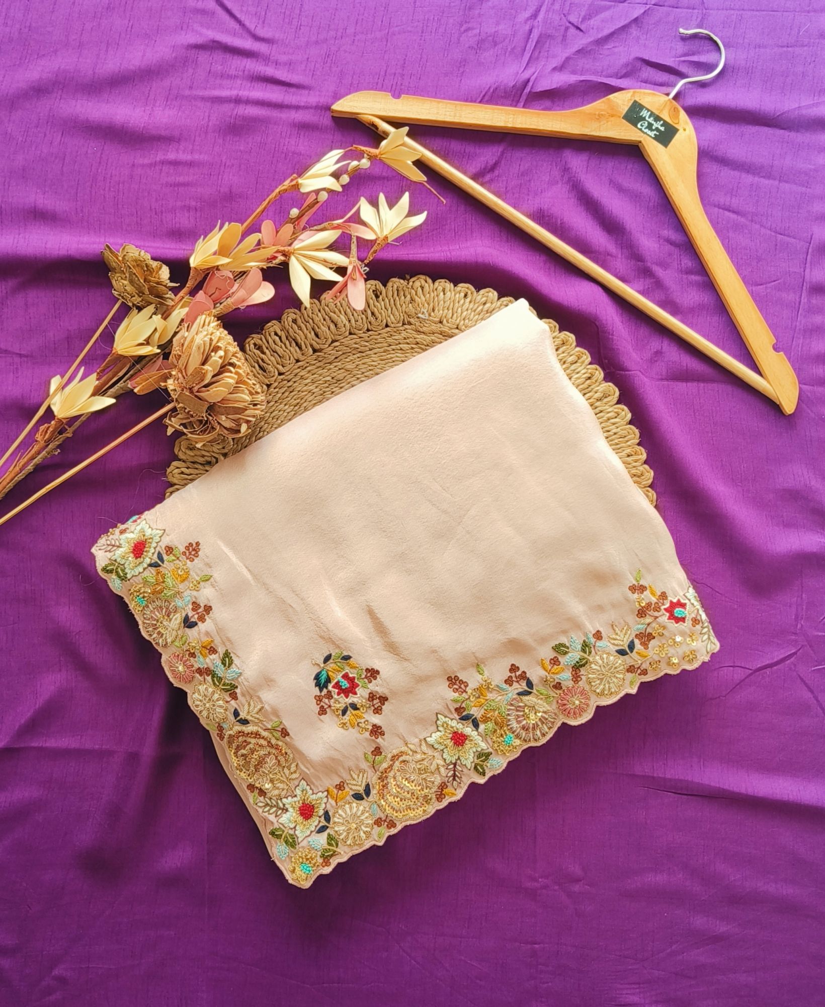 LIGHT PINK TISSUE SAREE