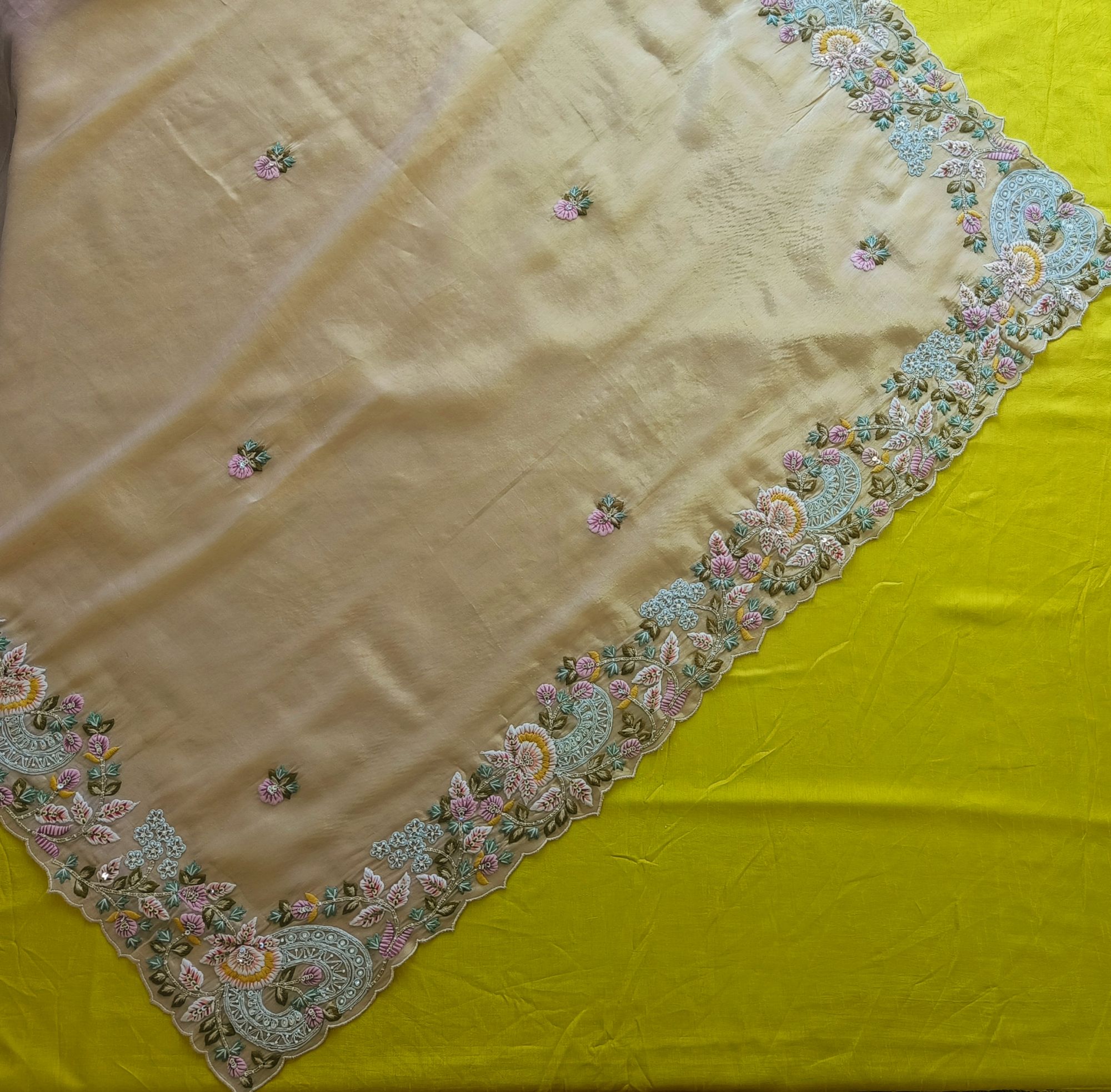 LIGHT PEACH DORI SAREE