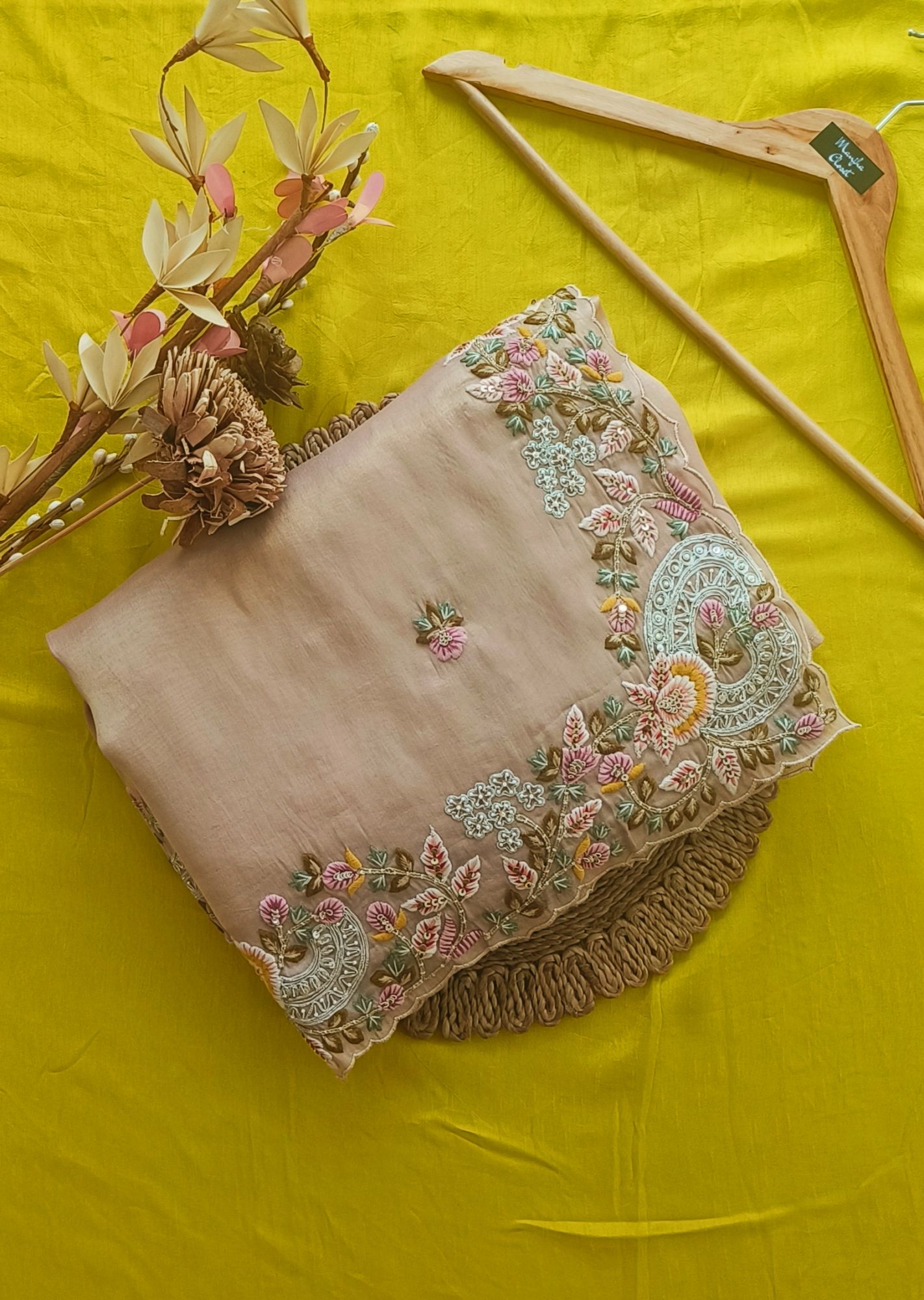 LIGHT PEACH DORI SAREE