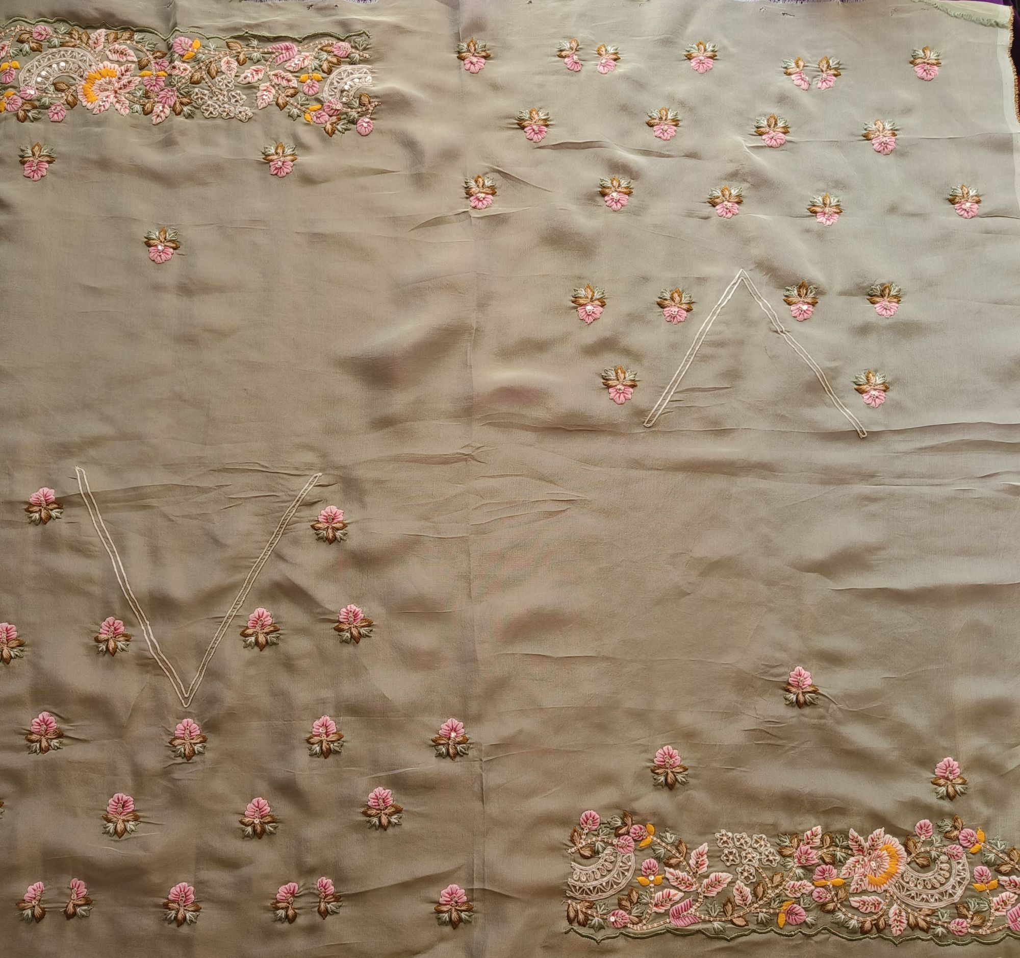 PISTA GREEN DORI SAREE