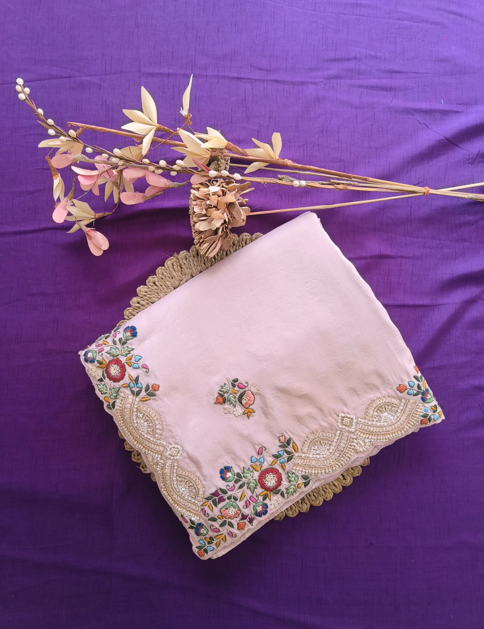 LIGHT PINK DABKA SAREE