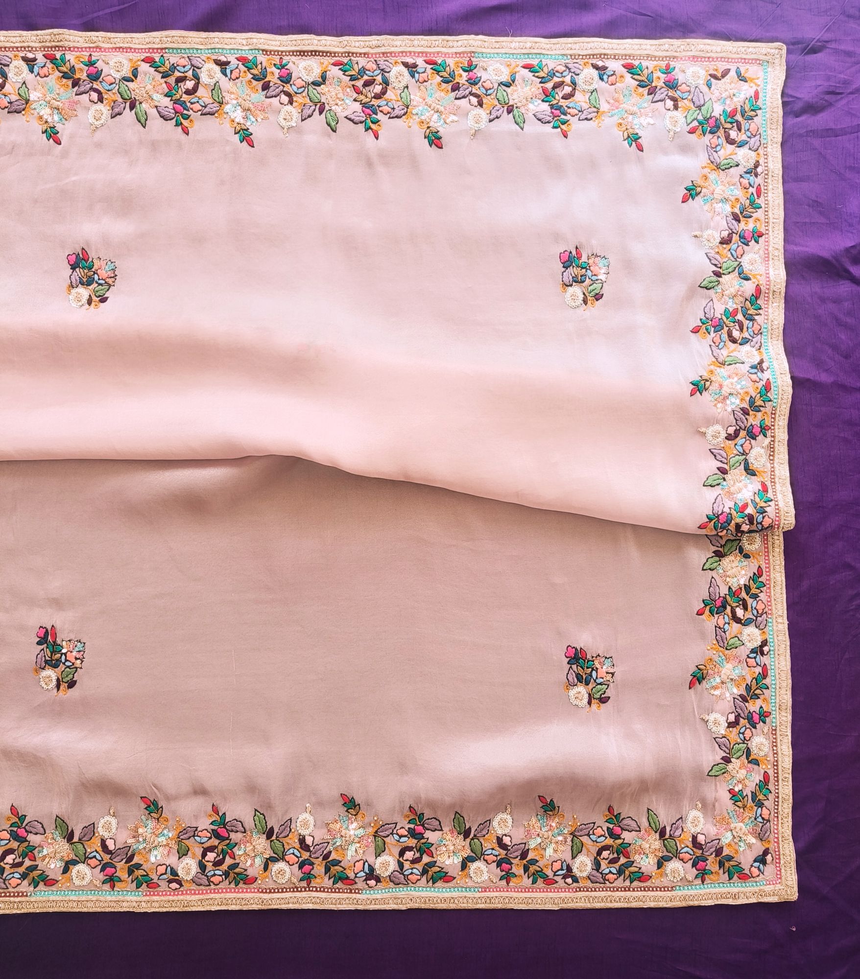 BABY PINK THREAD AND DABKA SAREE