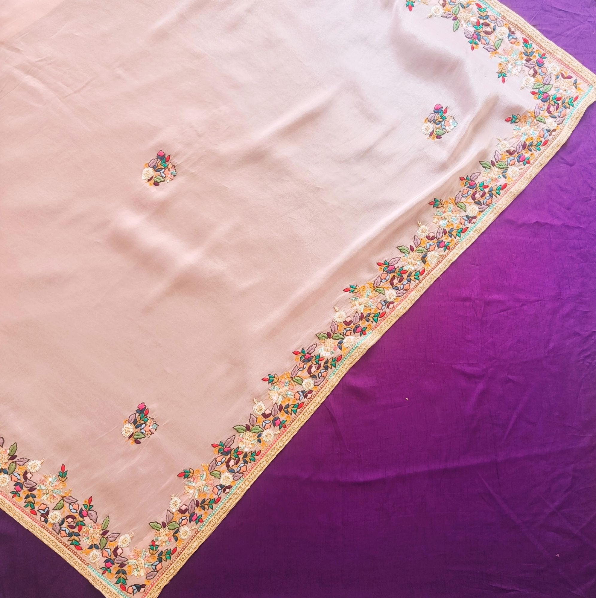 BABY PINK THREAD AND DABKA SAREE