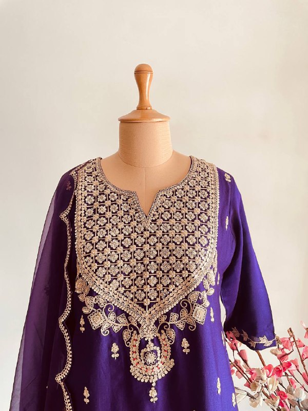 PURPLE MARODI WORK SHARARA SET