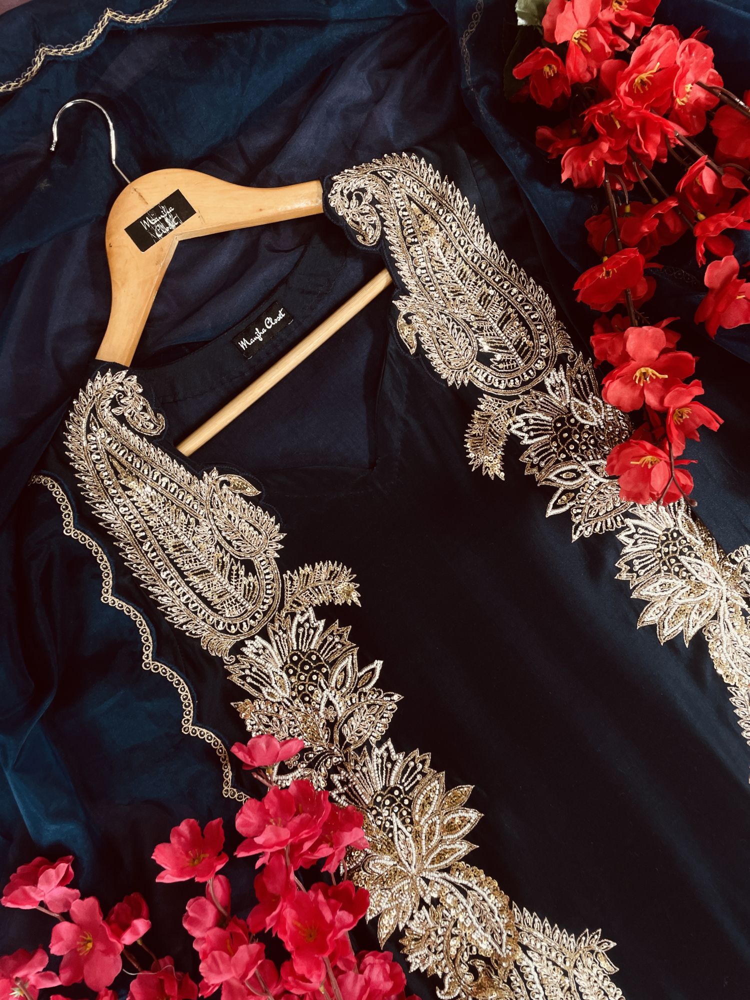 NAVY BLUE KERI A LINE SUIT SET