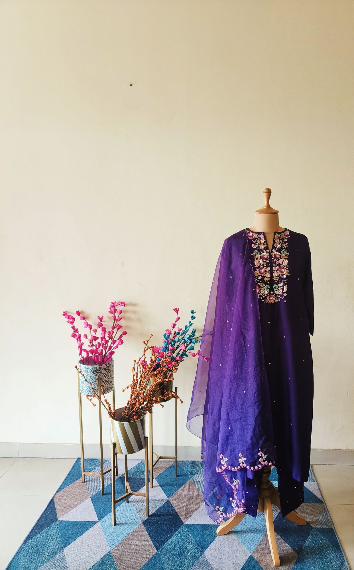 PURPLE SEQUINS SUIT SET